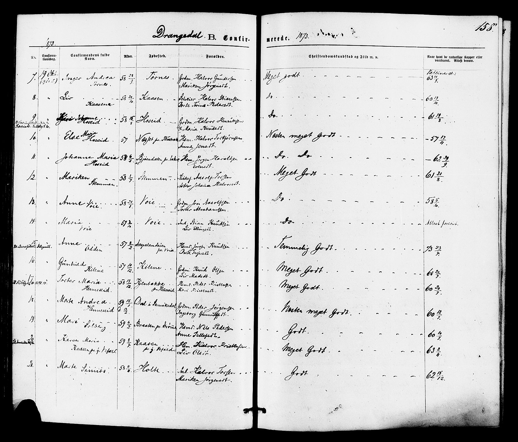Drangedal kirkebøker, SAKO/A-258/F/Fa/L0009: Parish register (official) no. 9 /1, 1872-1884, p. 158