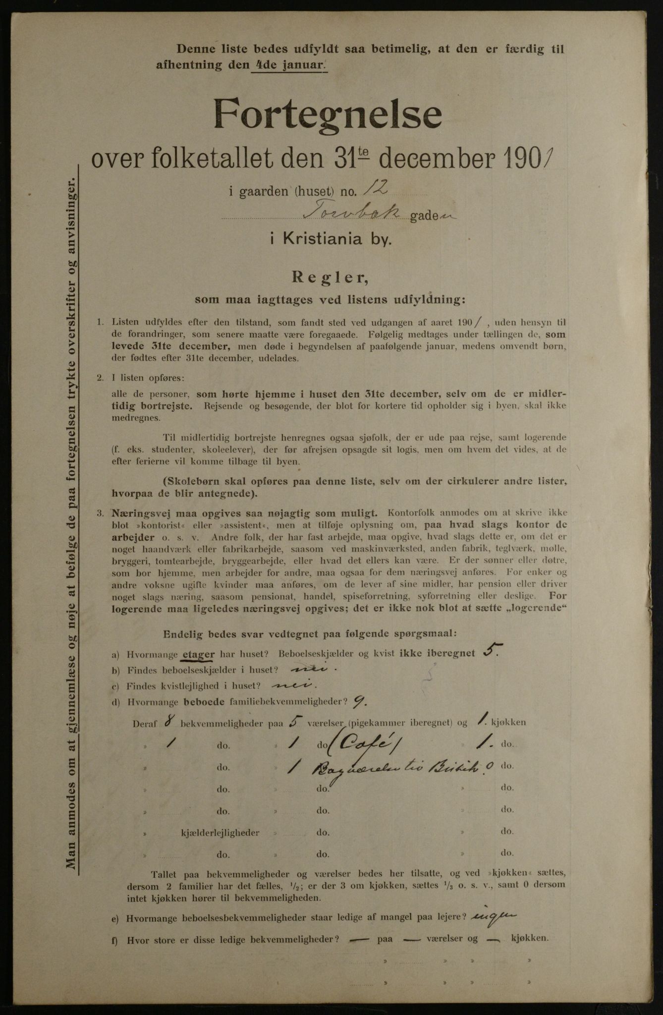 OBA, Municipal Census 1901 for Kristiania, 1901, p. 17677