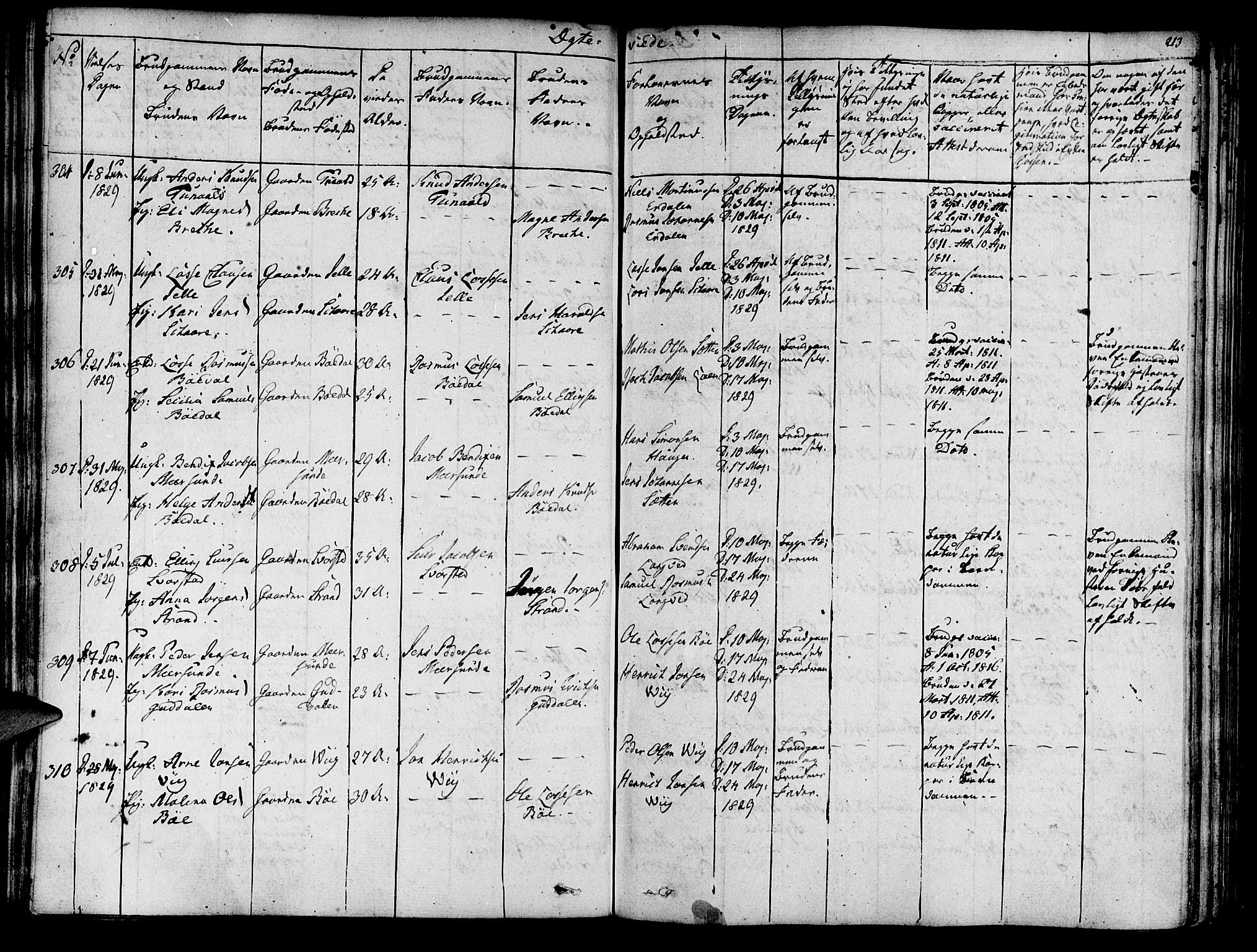 Innvik sokneprestembete, AV/SAB-A-80501: Parish register (official) no. A 3, 1820-1832, p. 213