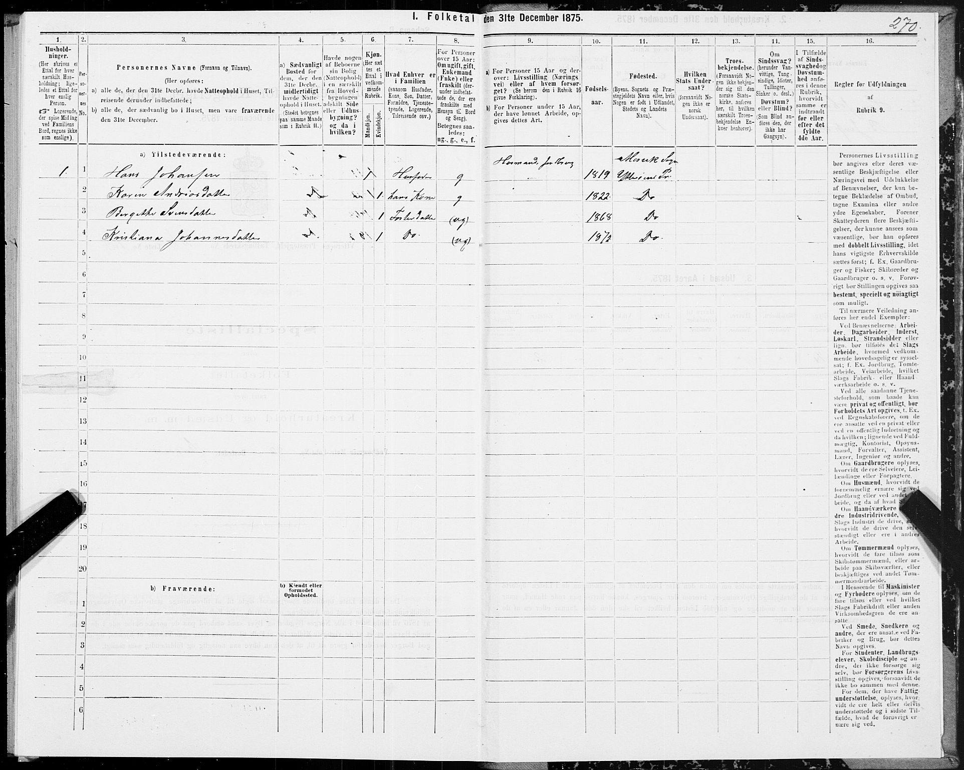 SAT, 1875 census for 1722P Ytterøy, 1875, p. 3270