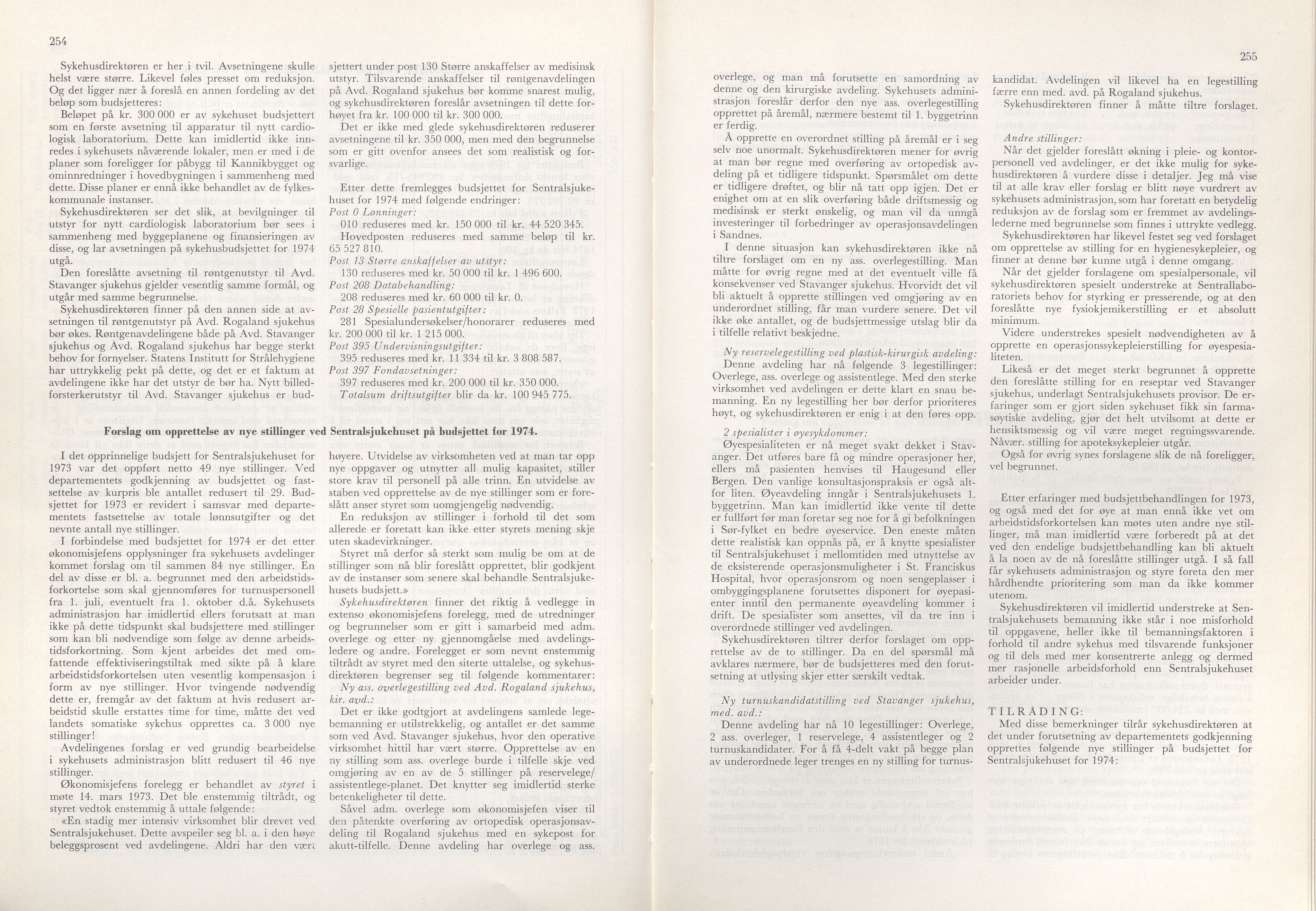 Rogaland fylkeskommune - Fylkesrådmannen , IKAR/A-900/A/Aa/Aaa/L0093: Møtebok , 1973, p. 254-255