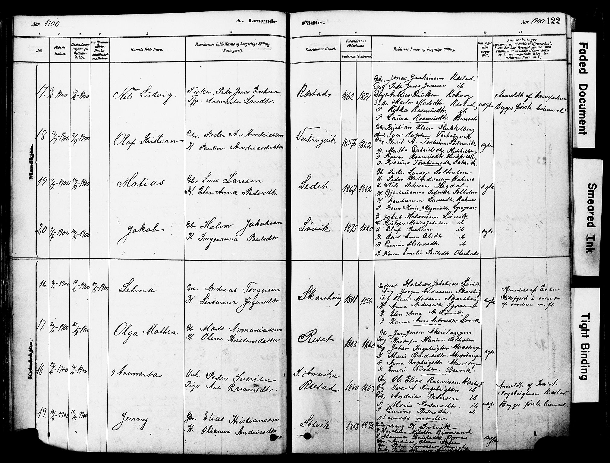 Ministerialprotokoller, klokkerbøker og fødselsregistre - Møre og Romsdal, AV/SAT-A-1454/560/L0721: Parish register (official) no. 560A05, 1878-1917, p. 122