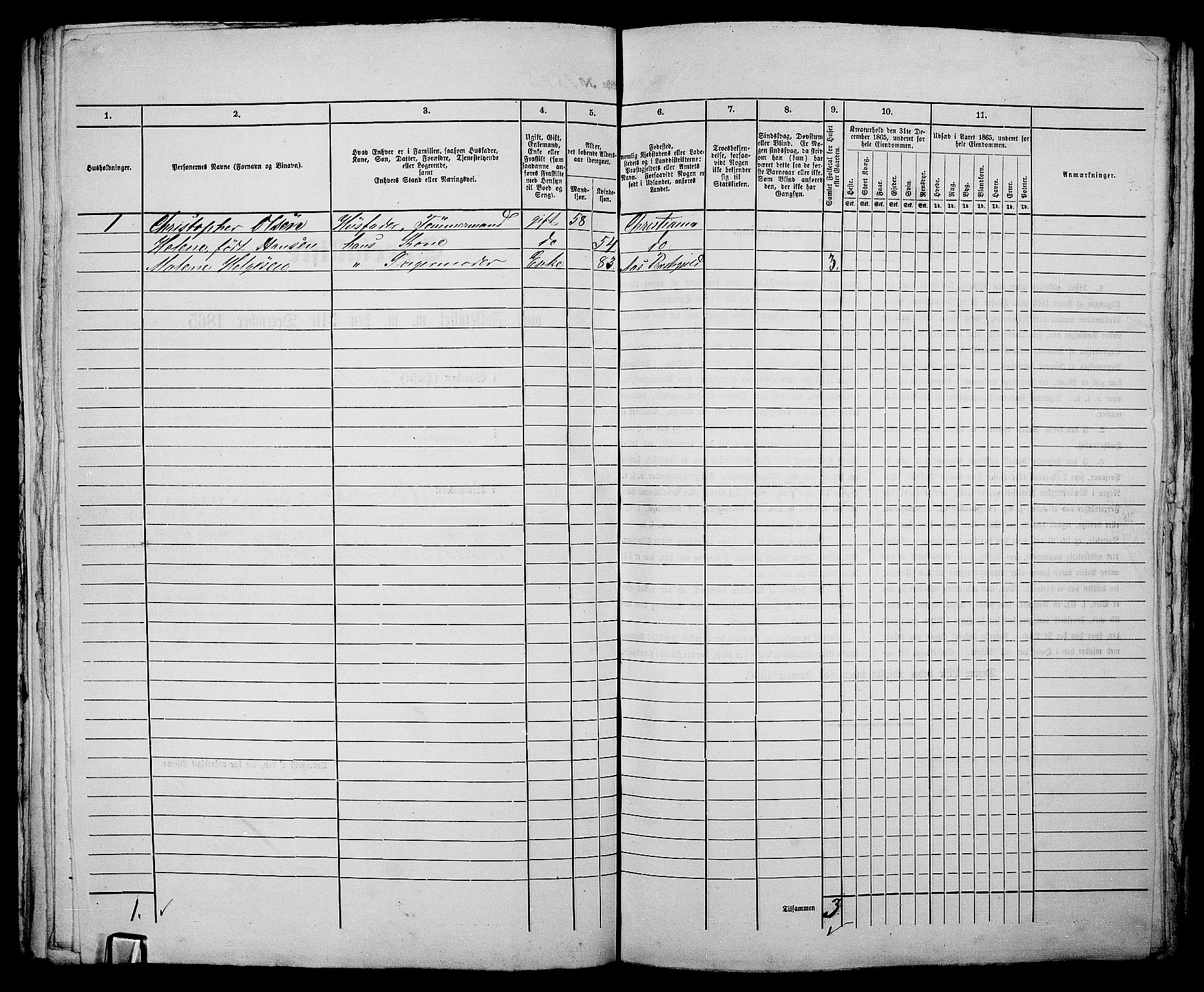 RA, 1865 census for Kristiania, 1865, p. 3415