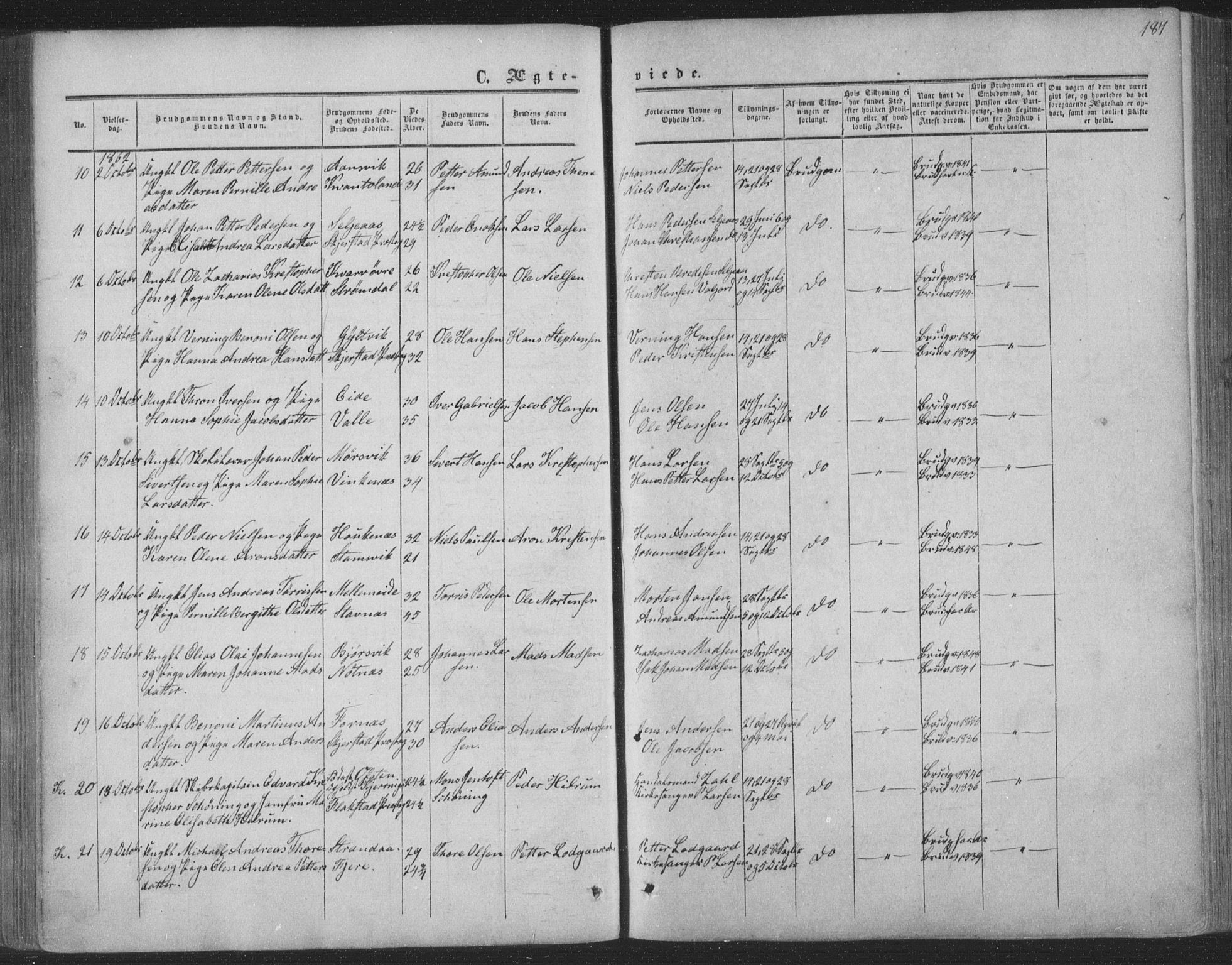 Ministerialprotokoller, klokkerbøker og fødselsregistre - Nordland, AV/SAT-A-1459/853/L0770: Parish register (official) no. 853A09, 1857-1870, p. 187