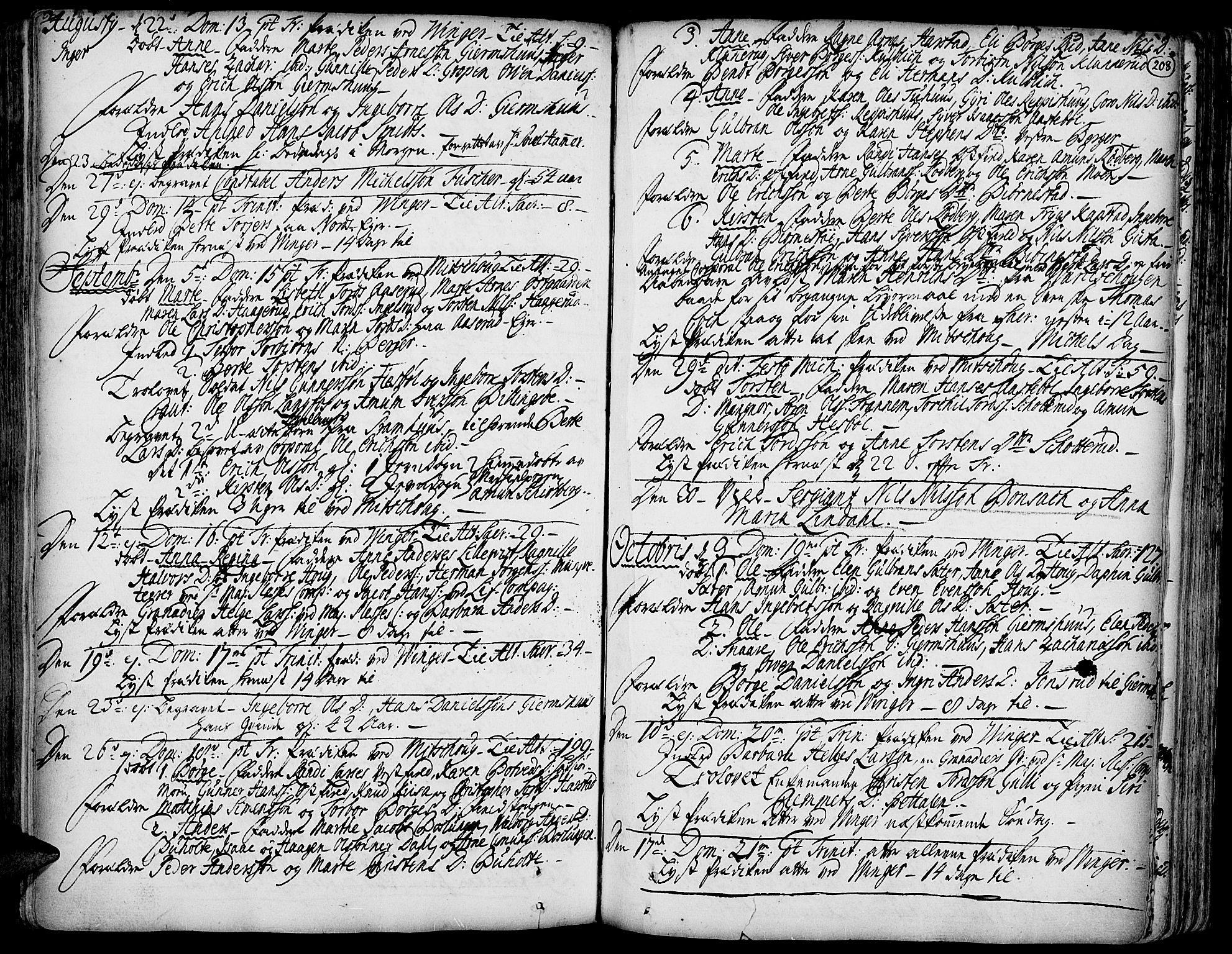 Vinger prestekontor, SAH/PREST-024/H/Ha/Haa/L0001: Parish register (official) no. 1, 1689-1729, p. 208