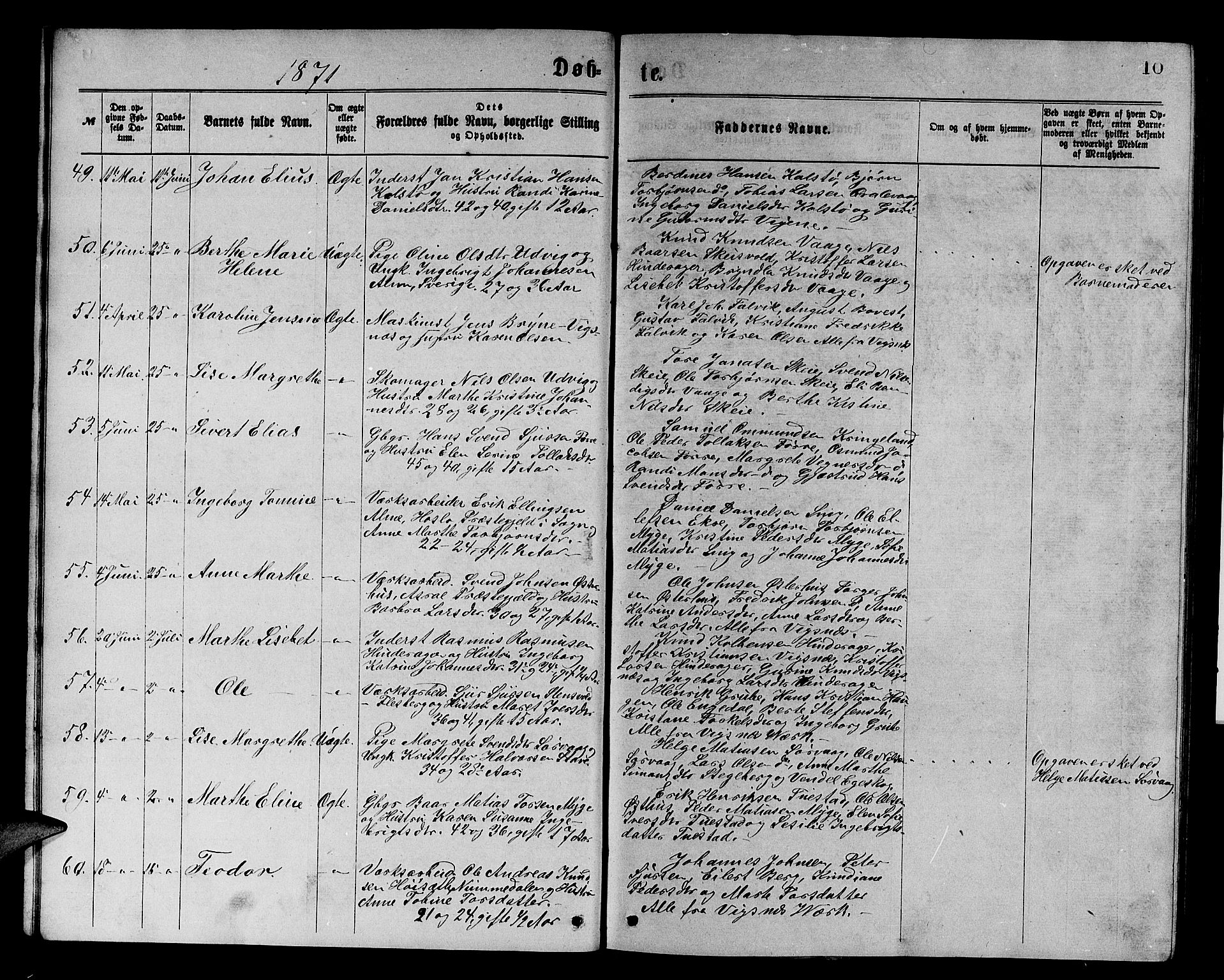 Avaldsnes sokneprestkontor, AV/SAST-A -101851/H/Ha/Hab/L0005: Parish register (copy) no. B 5, 1871-1885, p. 10