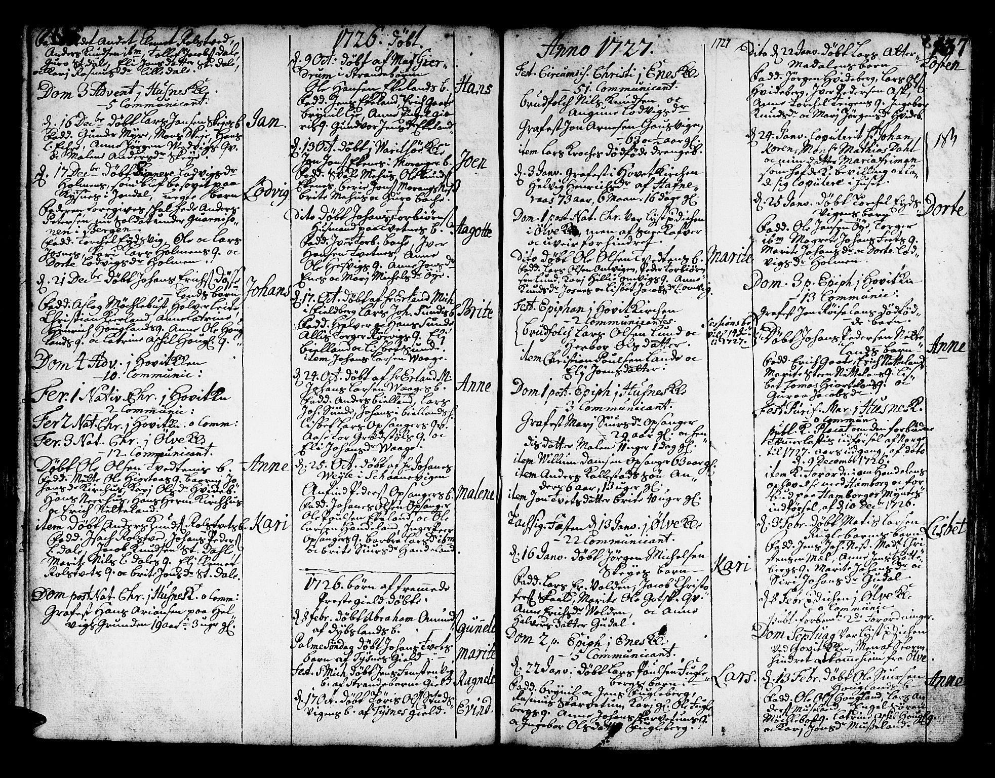 Kvinnherad sokneprestembete, SAB/A-76401/H/Haa: Parish register (official) no. A 2, 1710-1753, p. 136-137