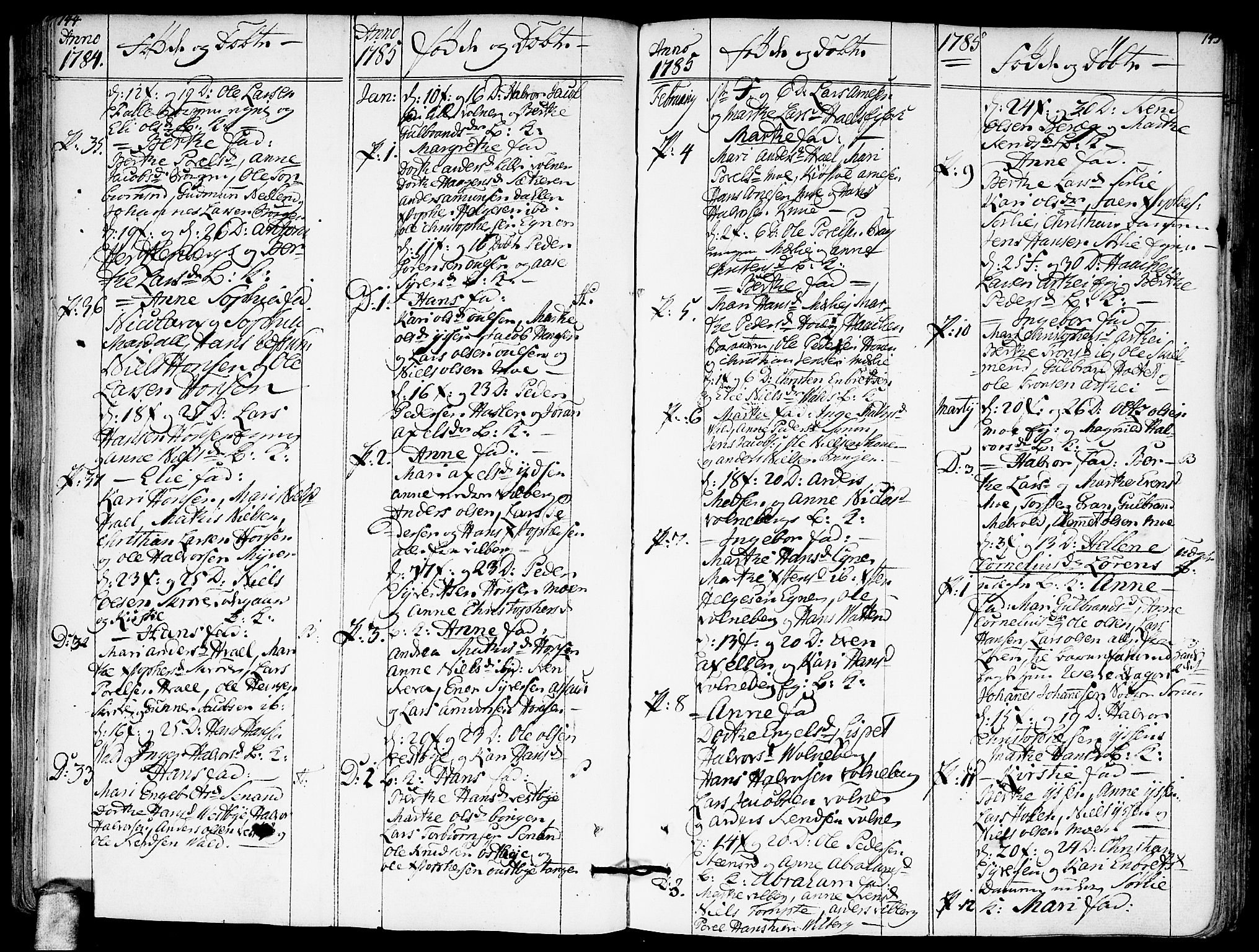 Sørum prestekontor Kirkebøker, SAO/A-10303/F/Fa/L0002: Parish register (official) no. I 2, 1759-1814, p. 144-145
