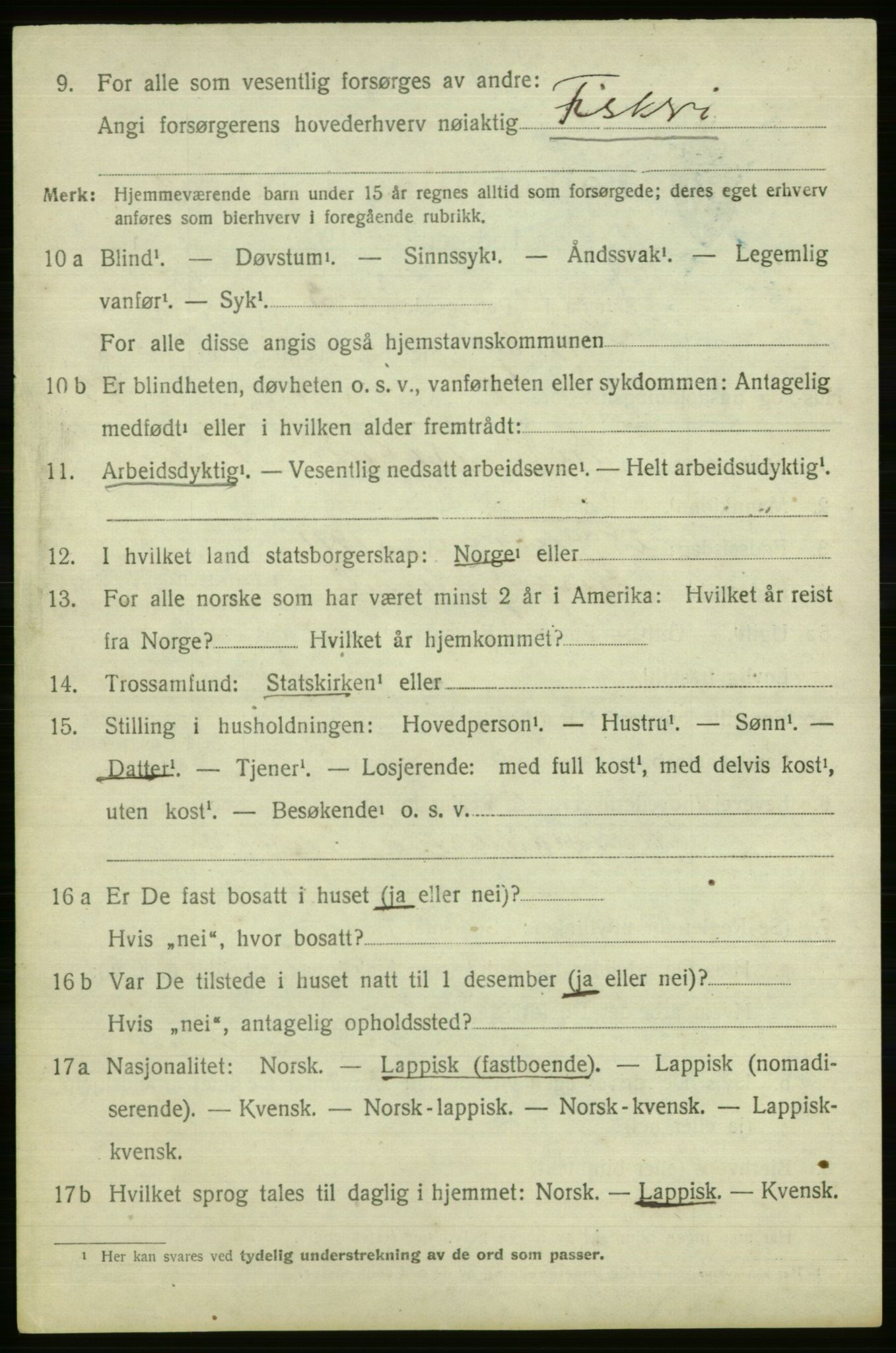 SATØ, 1920 census for Nesseby, 1920, p. 919