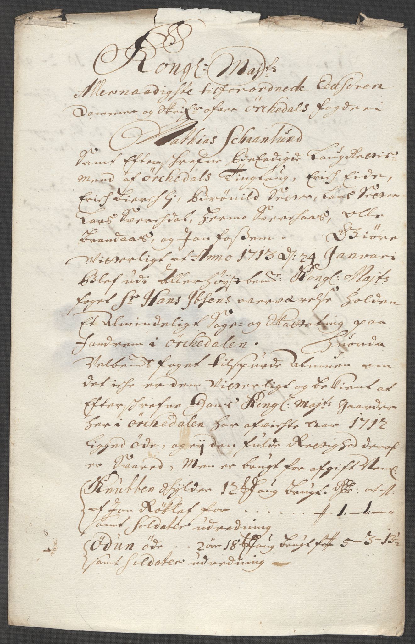 Rentekammeret inntil 1814, Reviderte regnskaper, Fogderegnskap, AV/RA-EA-4092/R60/L3963: Fogderegnskap Orkdal og Gauldal, 1712, p. 440