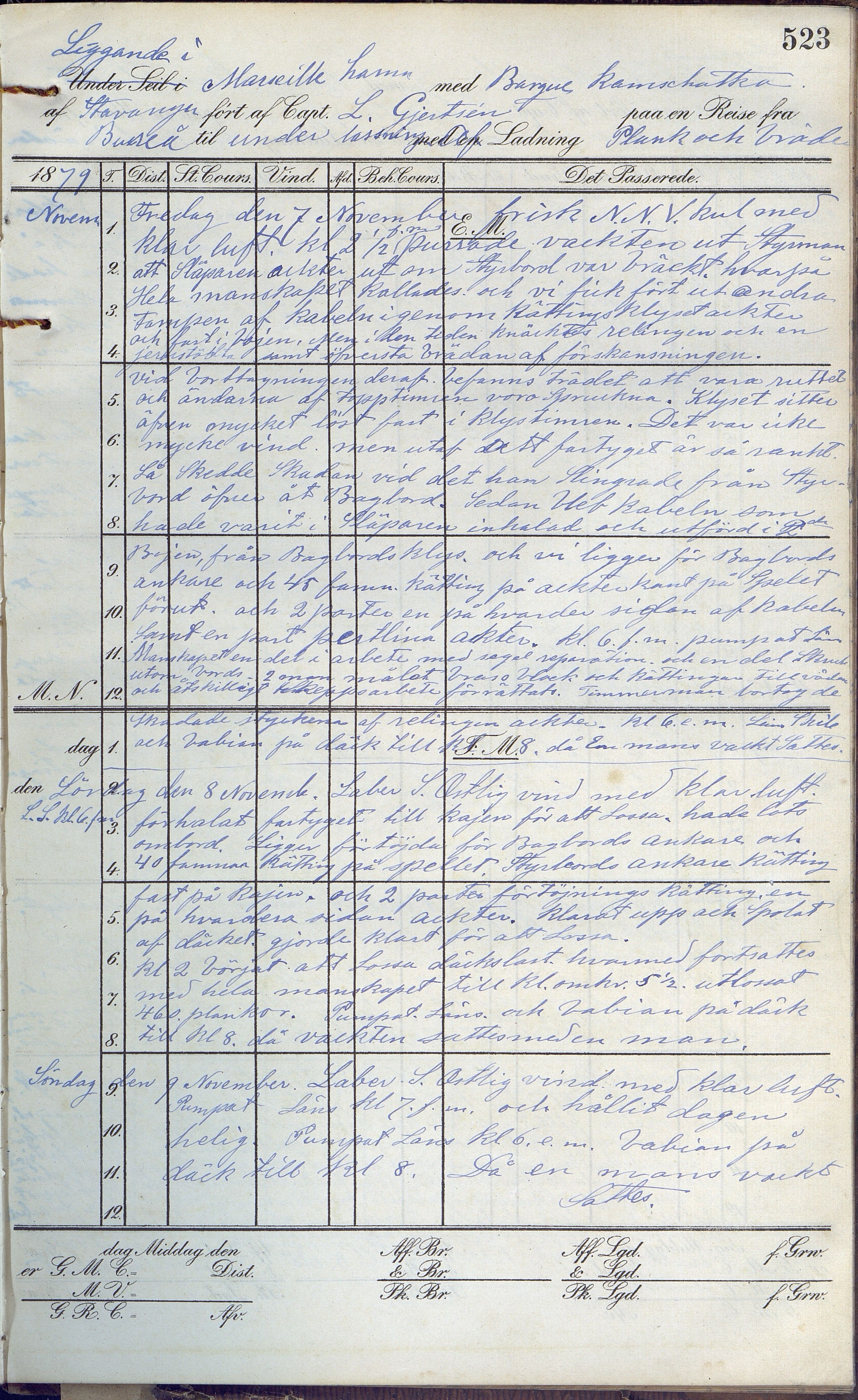 Fartøysarkivet, AAKS/PA-1934/F/L0189: Kamschatka (bark), 1877-1879, p. 523