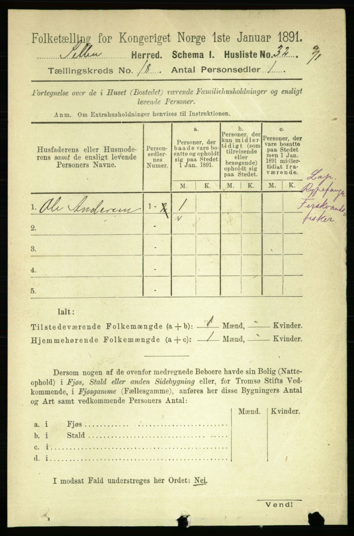 RA, 1891 census for 1664 Selbu, 1891, p. 6465