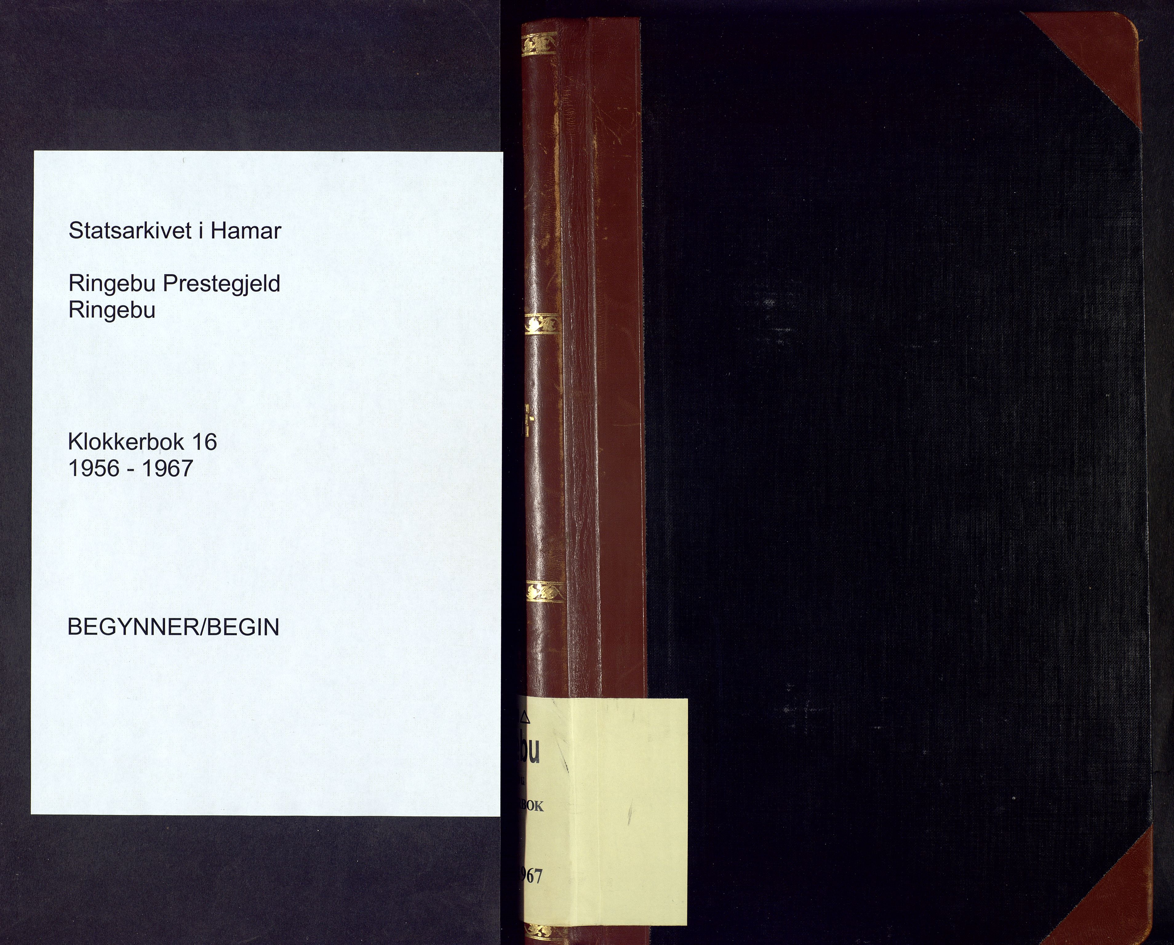 Ringebu prestekontor, SAH/PREST-082/H/Ha/Hab/L0016: Parish register (copy) no. 16, 1956-1967