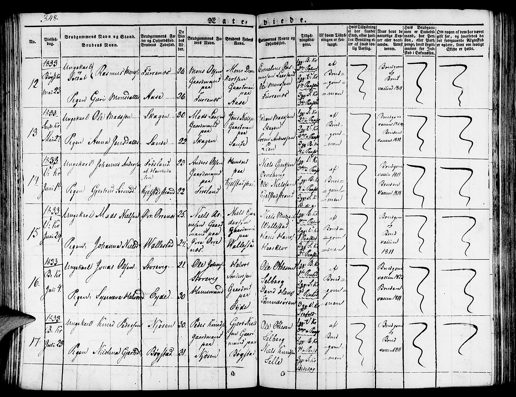 Gaular sokneprestembete, AV/SAB-A-80001/H/Haa: Parish register (official) no. A 3, 1821-1840, p. 348