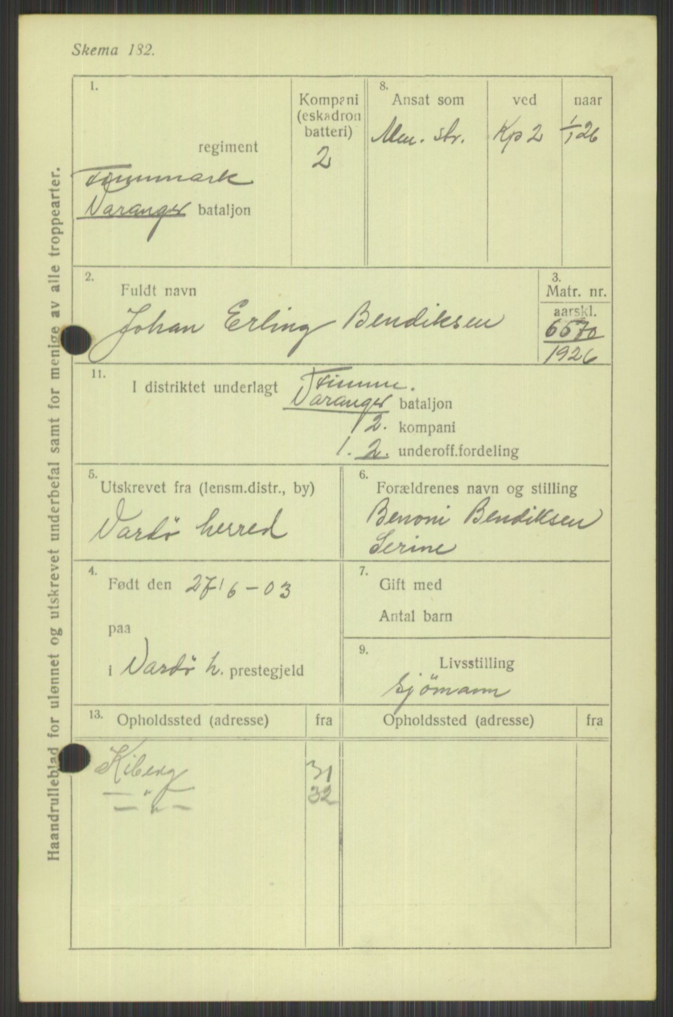 Forsvaret, Varanger bataljon, AV/RA-RAFA-2258/1/D/L0440: Rulleblad for fødte 1892-1912, 1892-1912, p. 727