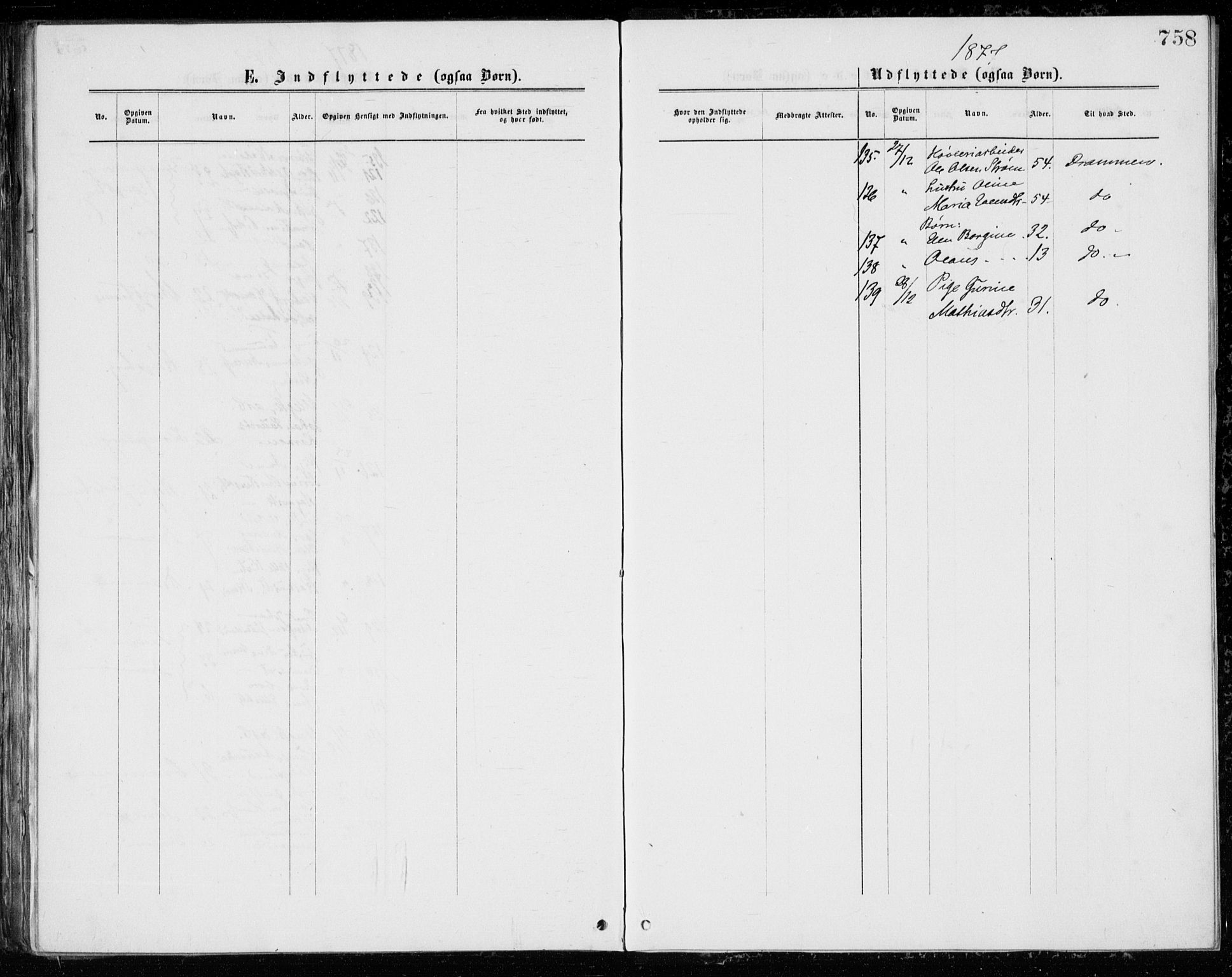 Eiker kirkebøker, AV/SAKO-A-4/G/Ga/L0004: Parish register (copy) no. I 4, 1877-1877, p. 758