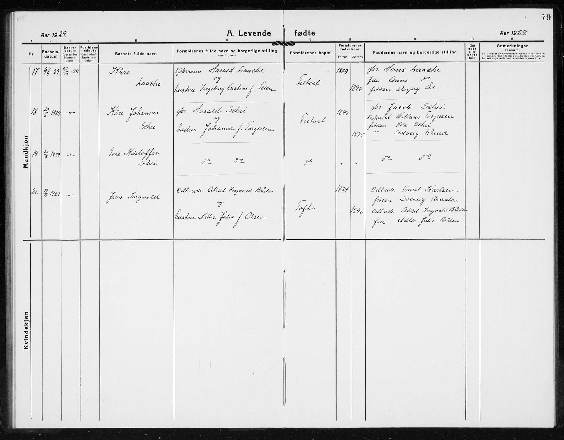 Hurum kirkebøker, AV/SAKO-A-229/G/Gb/L0001: Parish register (copy) no. II 1, 1917-1934, p. 79