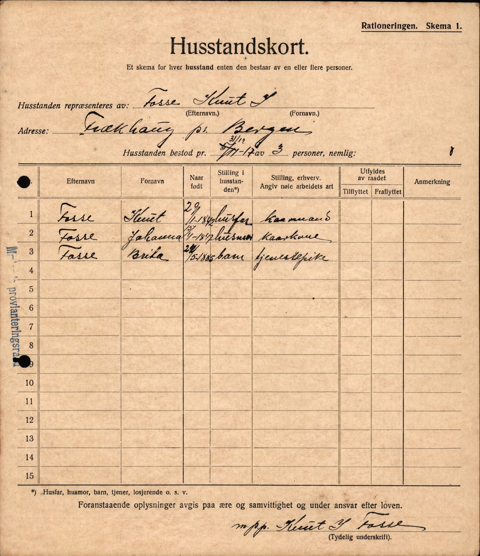 IKAH, Meland kommune, Provianteringsrådet, Husstander per 01.11.1917, 1917-1918, p. 222