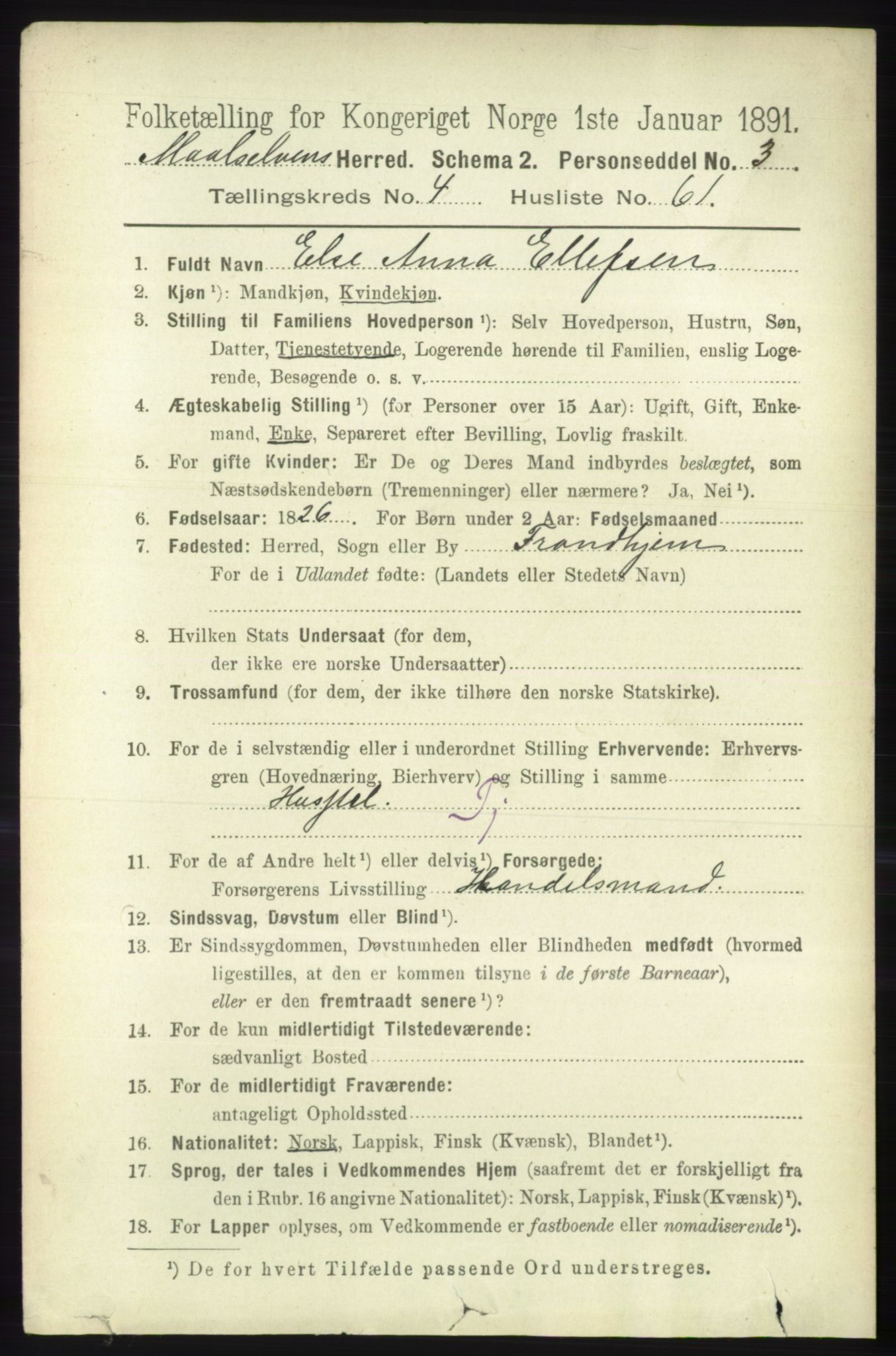 RA, 1891 census for 1924 Målselv, 1891, p. 1548