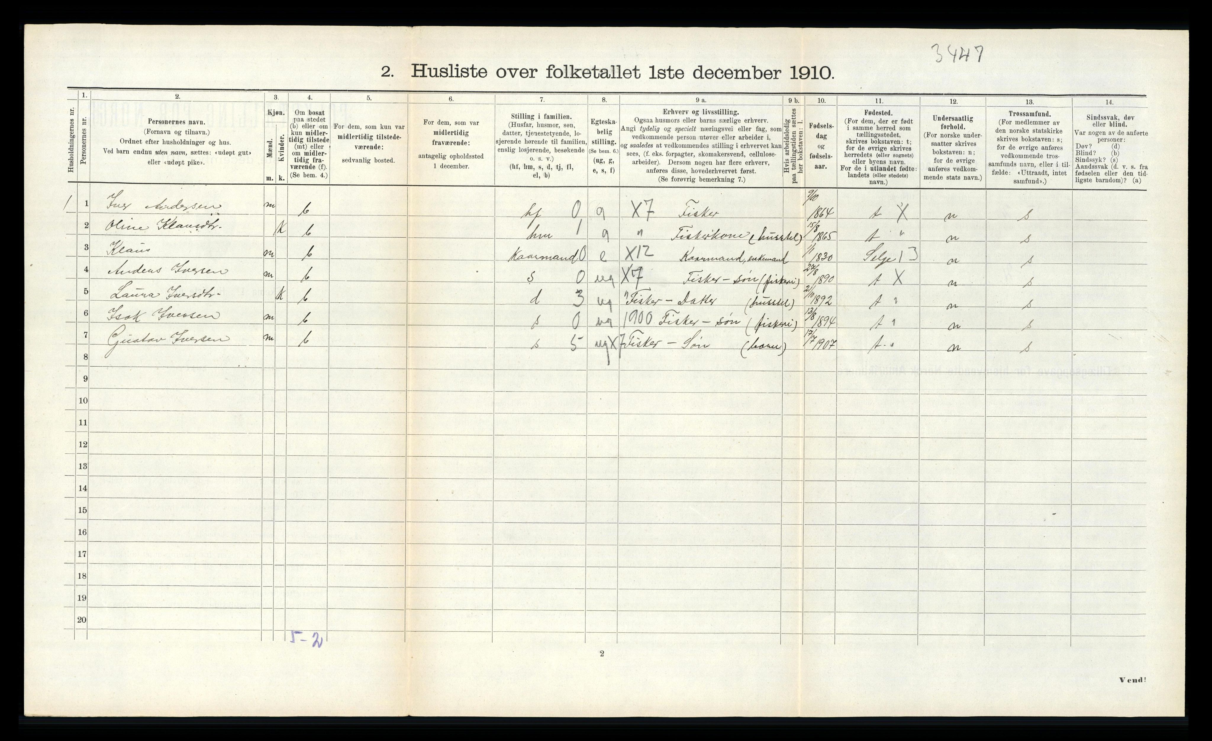 RA, 1910 census for Sør-Vågsøy, 1910, p. 399