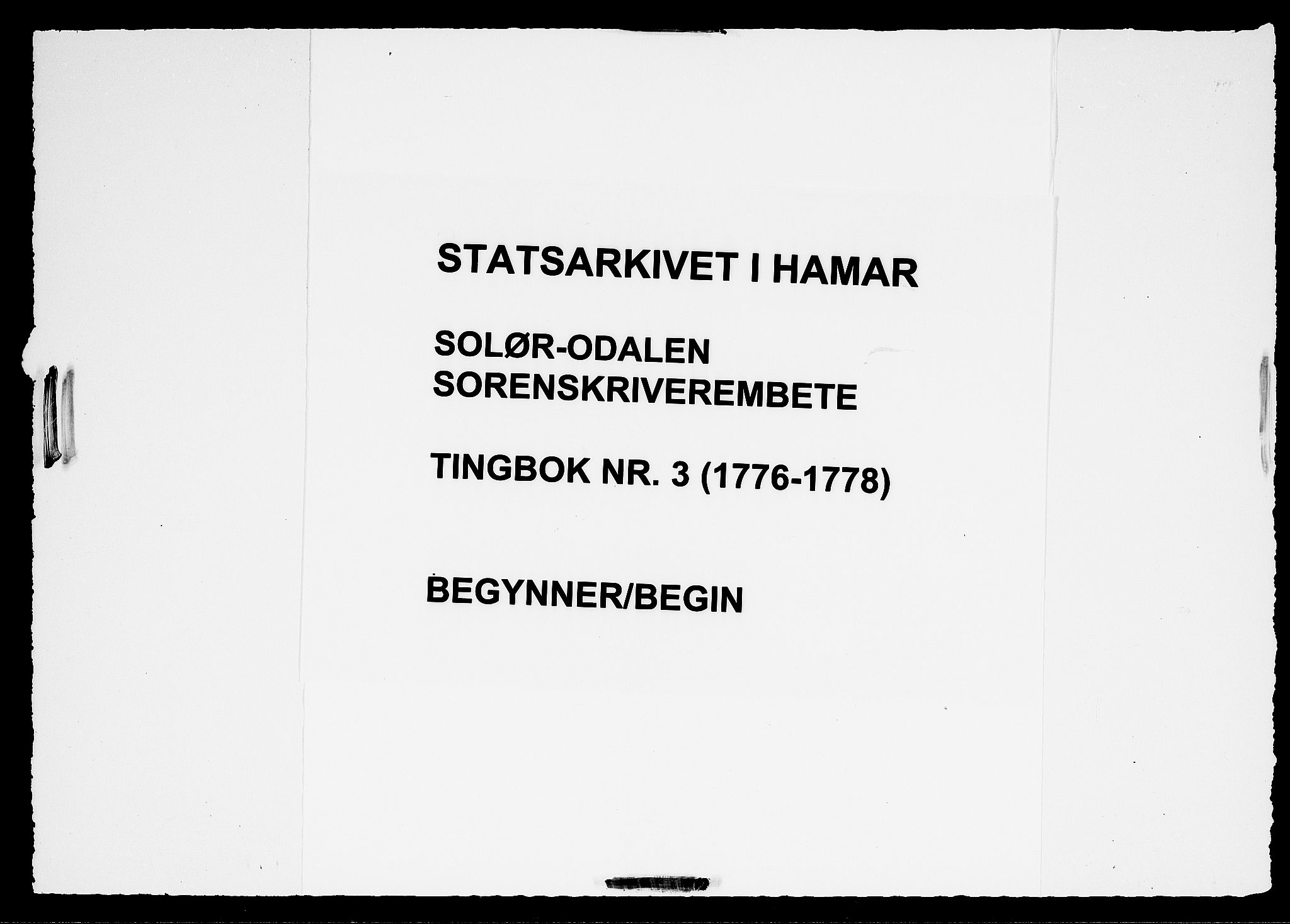 Solør og Odalen sorenskriveri, AV/SAH-TING-026/G/Gb/L0003: Tingbok, 1776-1778