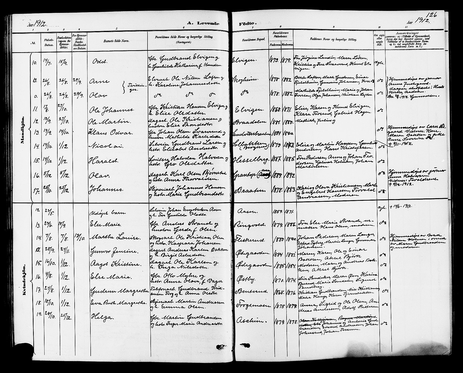 Norderhov kirkebøker, AV/SAKO-A-237/G/Ga/L0008: Parish register (copy) no. I 8, 1887-1912, p. 126