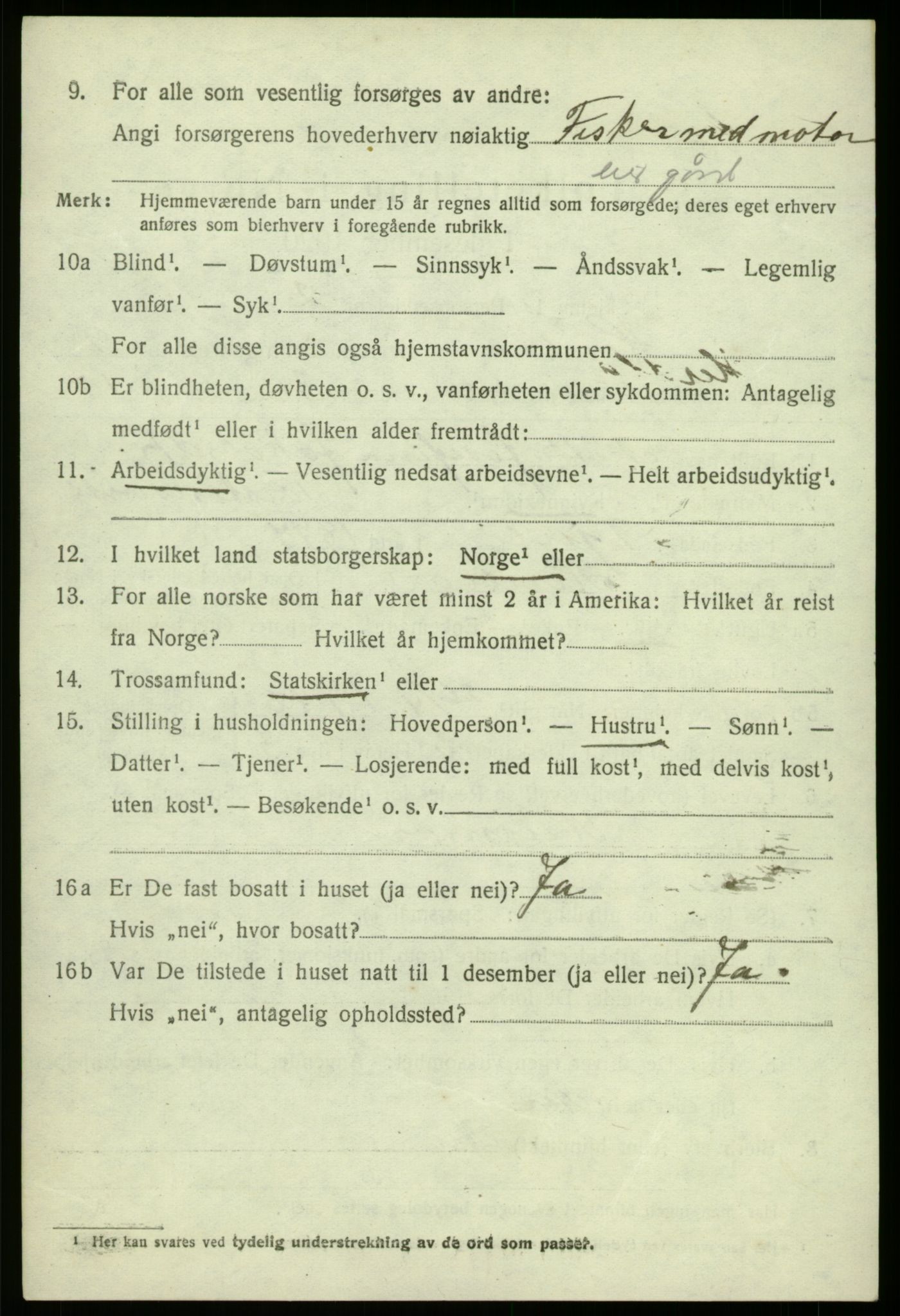 SAB, 1920 census for Herdla, 1920, p. 6848