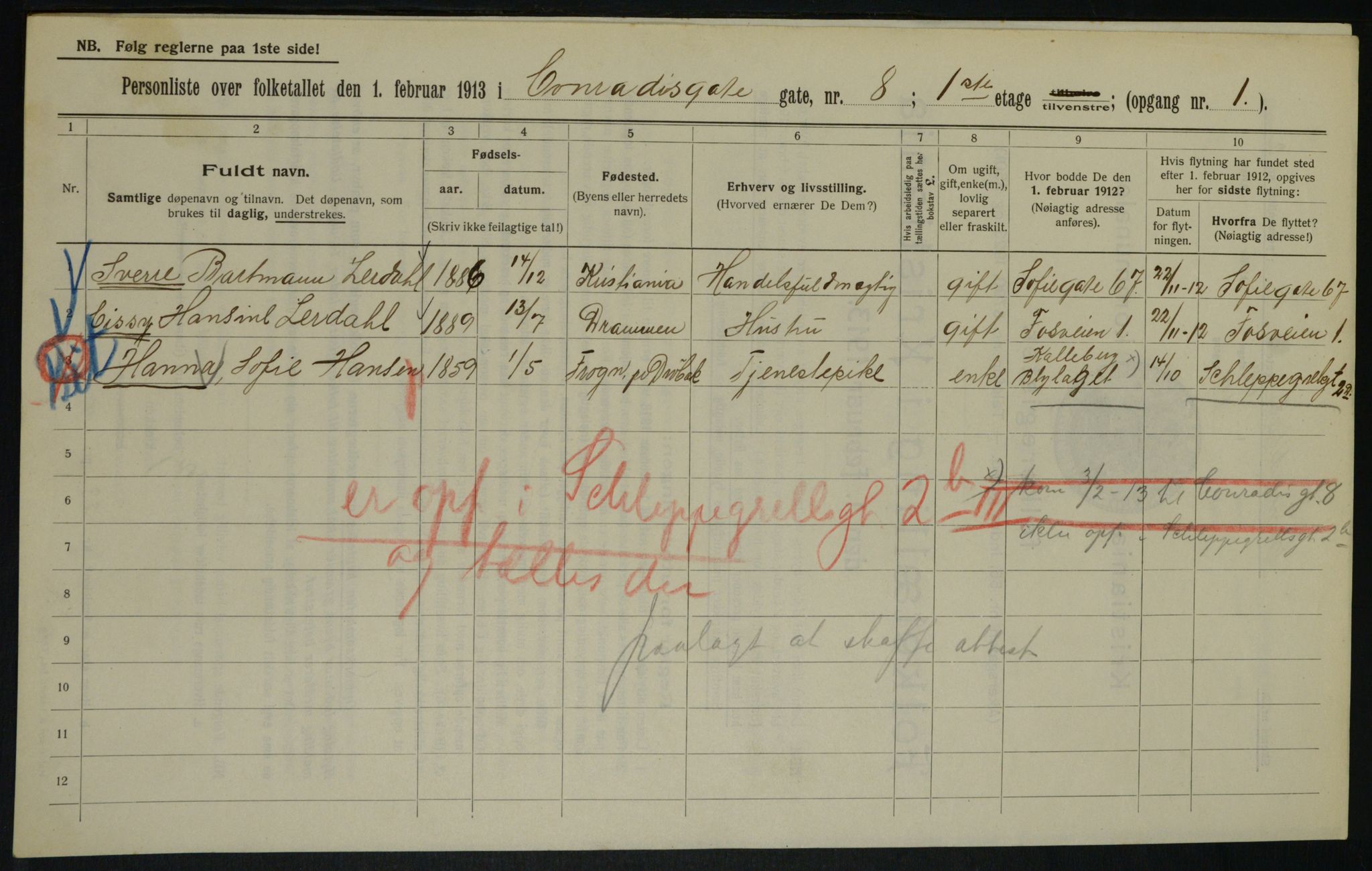 OBA, Municipal Census 1913 for Kristiania, 1913, p. 13641