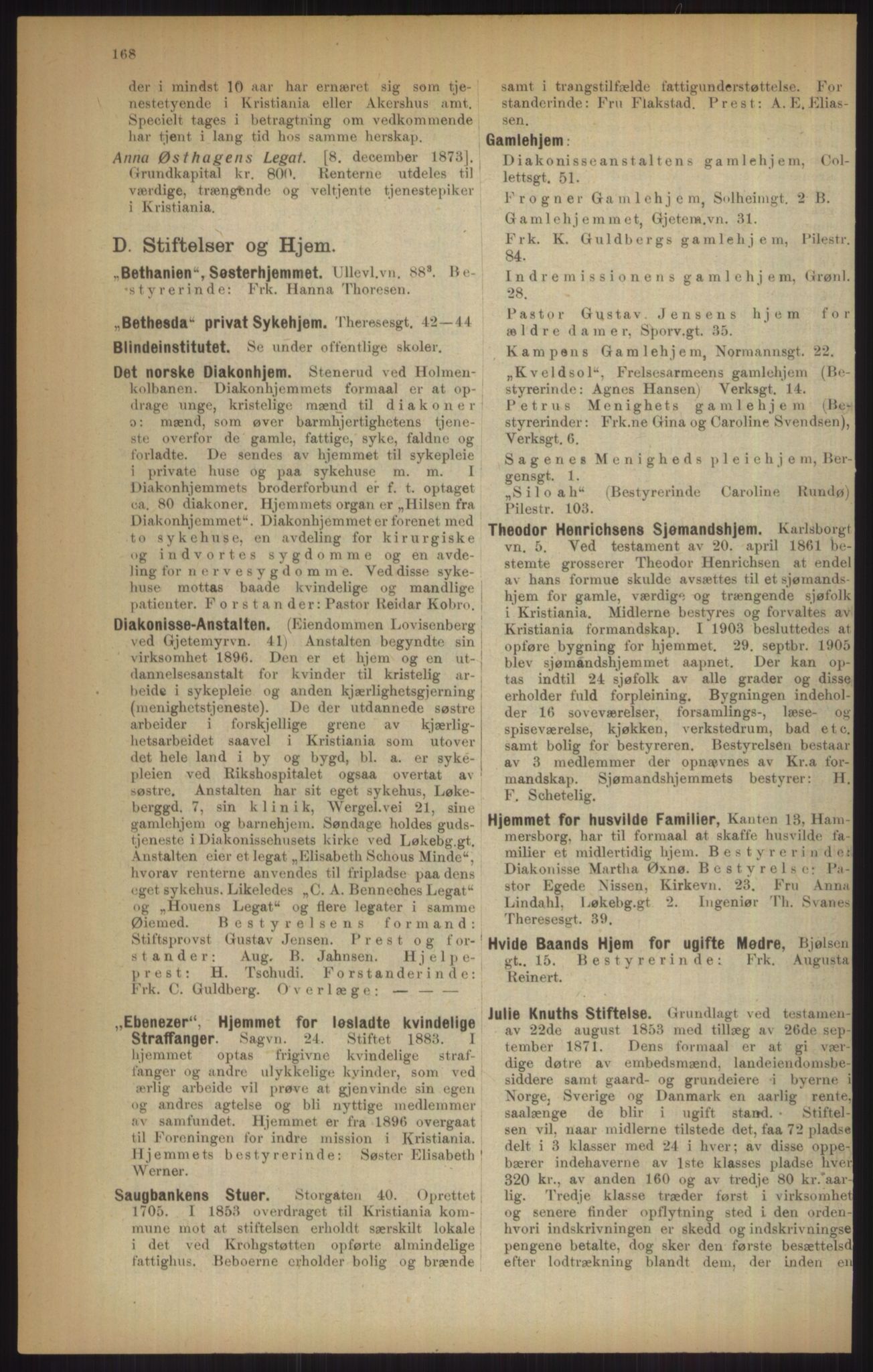 Kristiania/Oslo adressebok, PUBL/-, 1915, p. 168