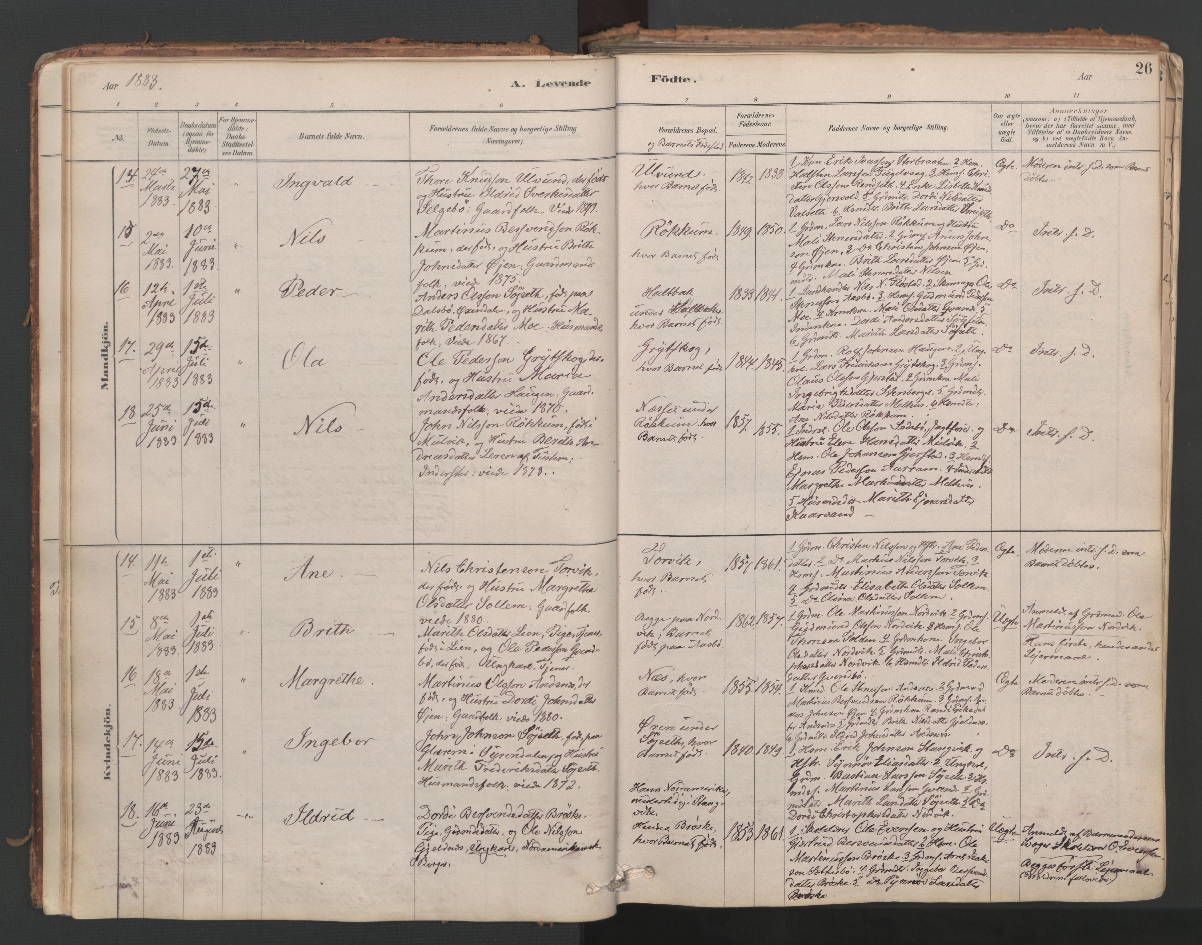 Ministerialprotokoller, klokkerbøker og fødselsregistre - Møre og Romsdal, AV/SAT-A-1454/592/L1029: Parish register (official) no. 592A07, 1879-1902, p. 26