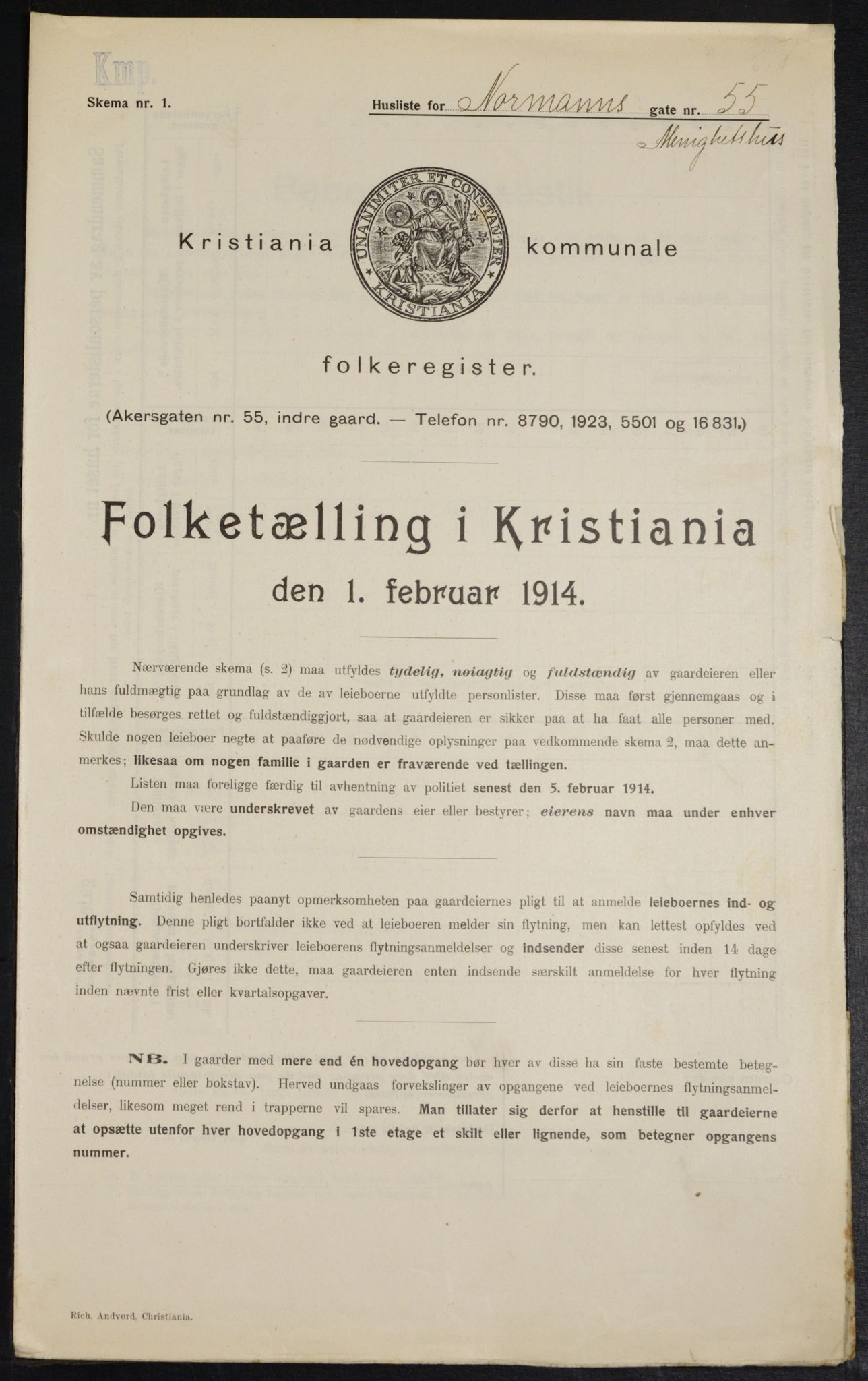 OBA, Municipal Census 1914 for Kristiania, 1914, p. 73915