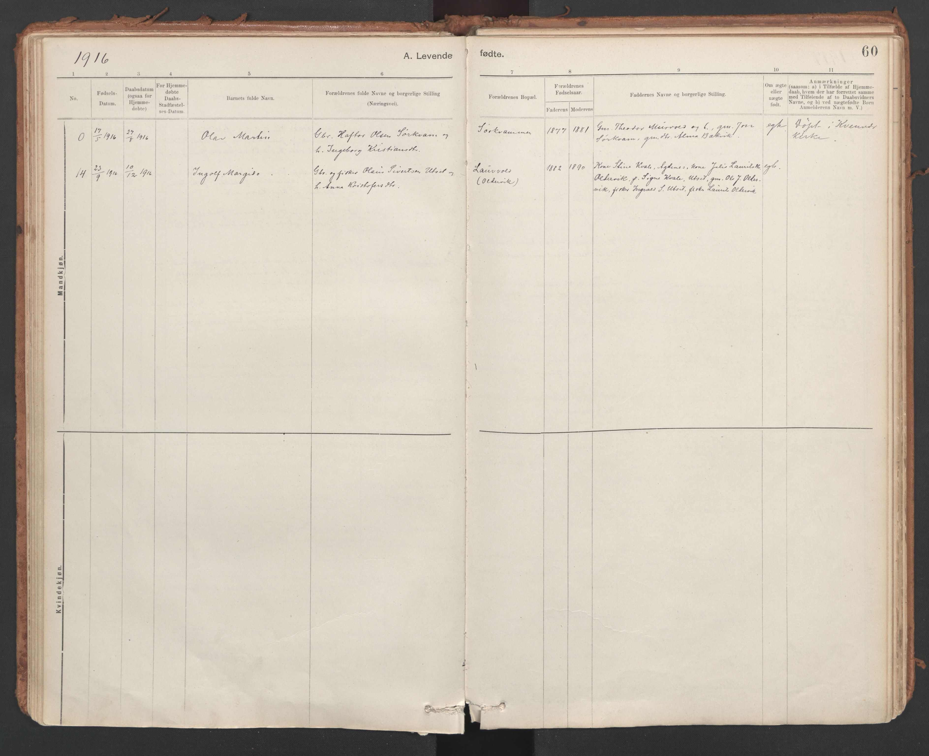 Ministerialprotokoller, klokkerbøker og fødselsregistre - Sør-Trøndelag, SAT/A-1456/639/L0572: Parish register (official) no. 639A01, 1890-1920, p. 60