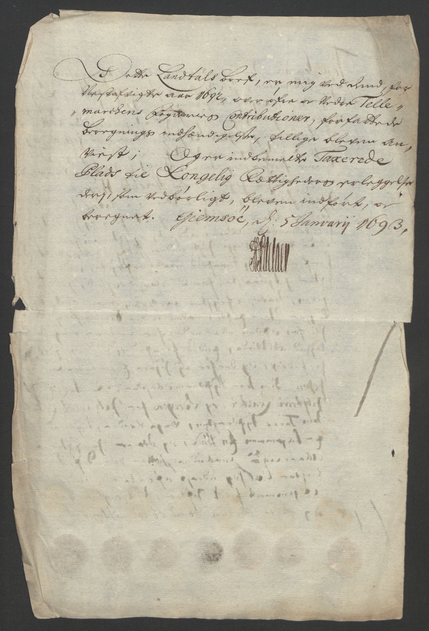 Rentekammeret inntil 1814, Reviderte regnskaper, Fogderegnskap, AV/RA-EA-4092/R35/L2090: Fogderegnskap Øvre og Nedre Telemark, 1692, p. 48