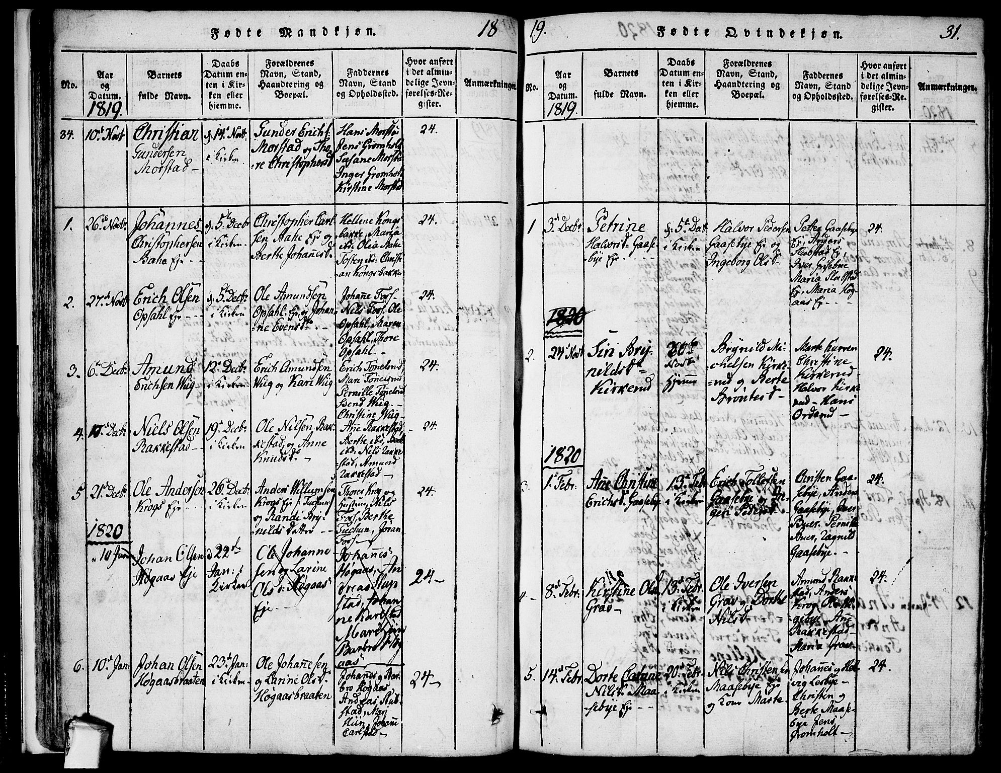 Rødenes prestekontor Kirkebøker, AV/SAO-A-2005/F/Fa/L0004: Parish register (official) no. I 4, 1814-1838, p. 31