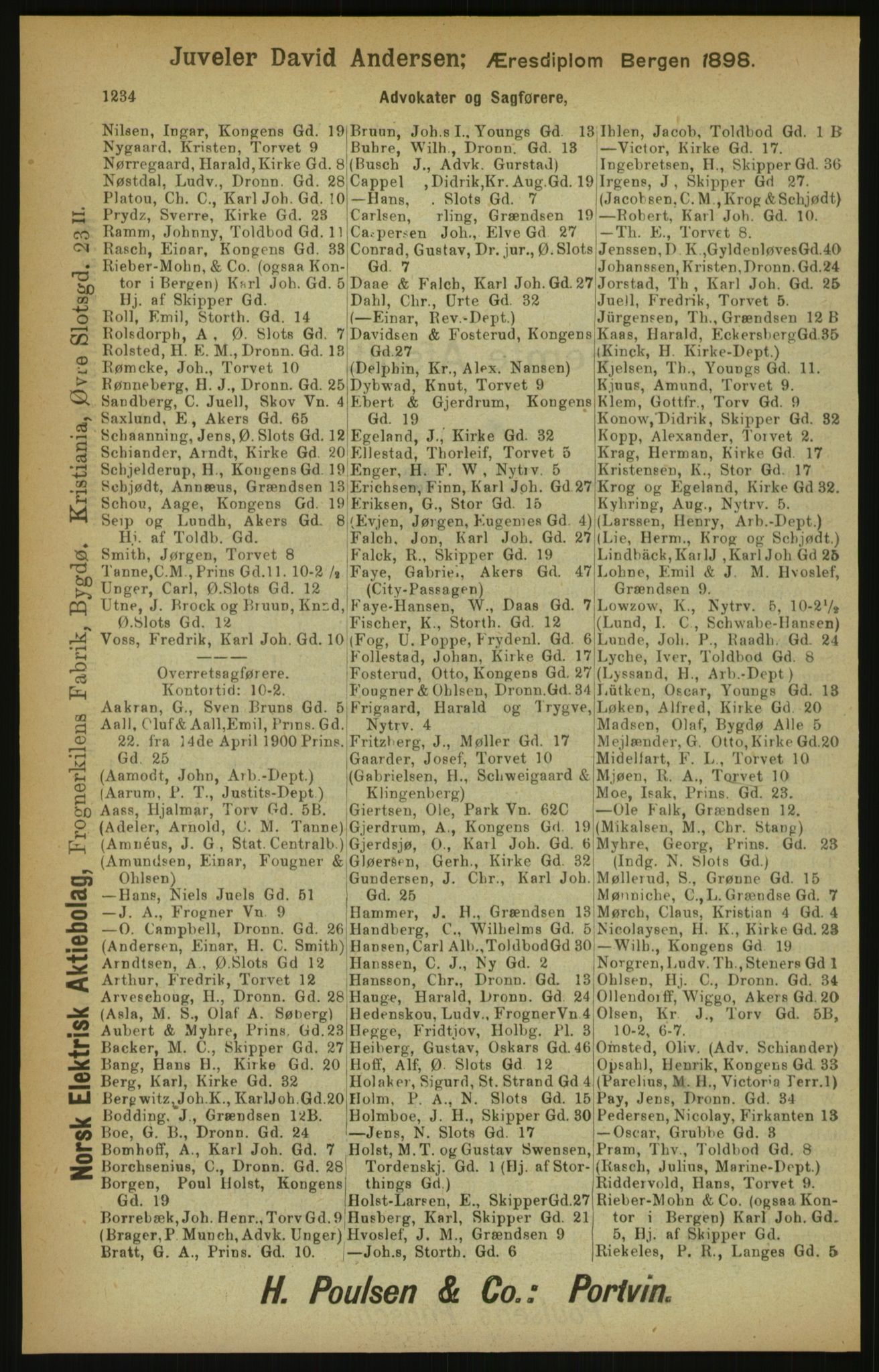 Kristiania/Oslo adressebok, PUBL/-, 1900, p. 1234