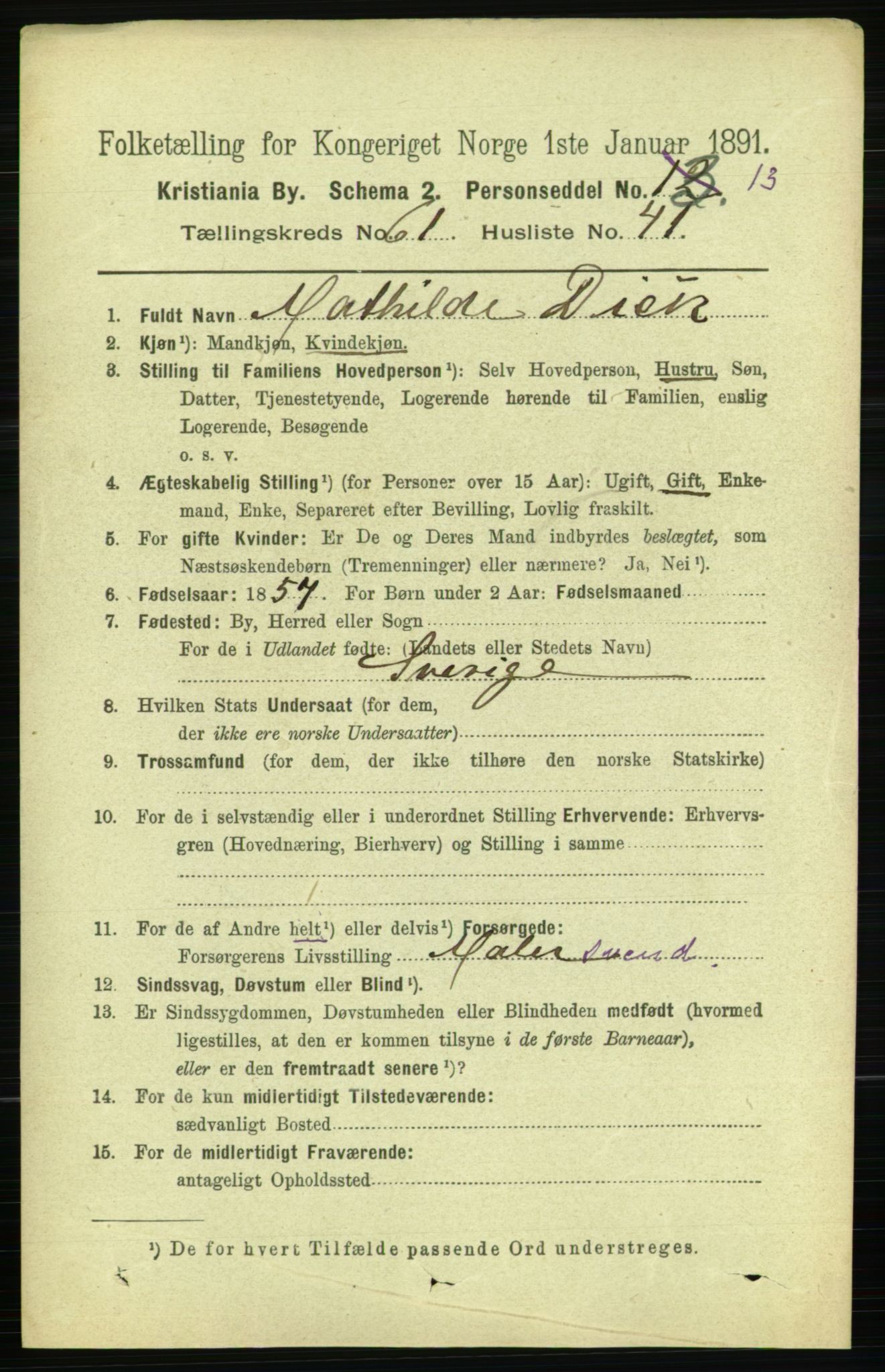 RA, 1891 census for 0301 Kristiania, 1891, p. 32983