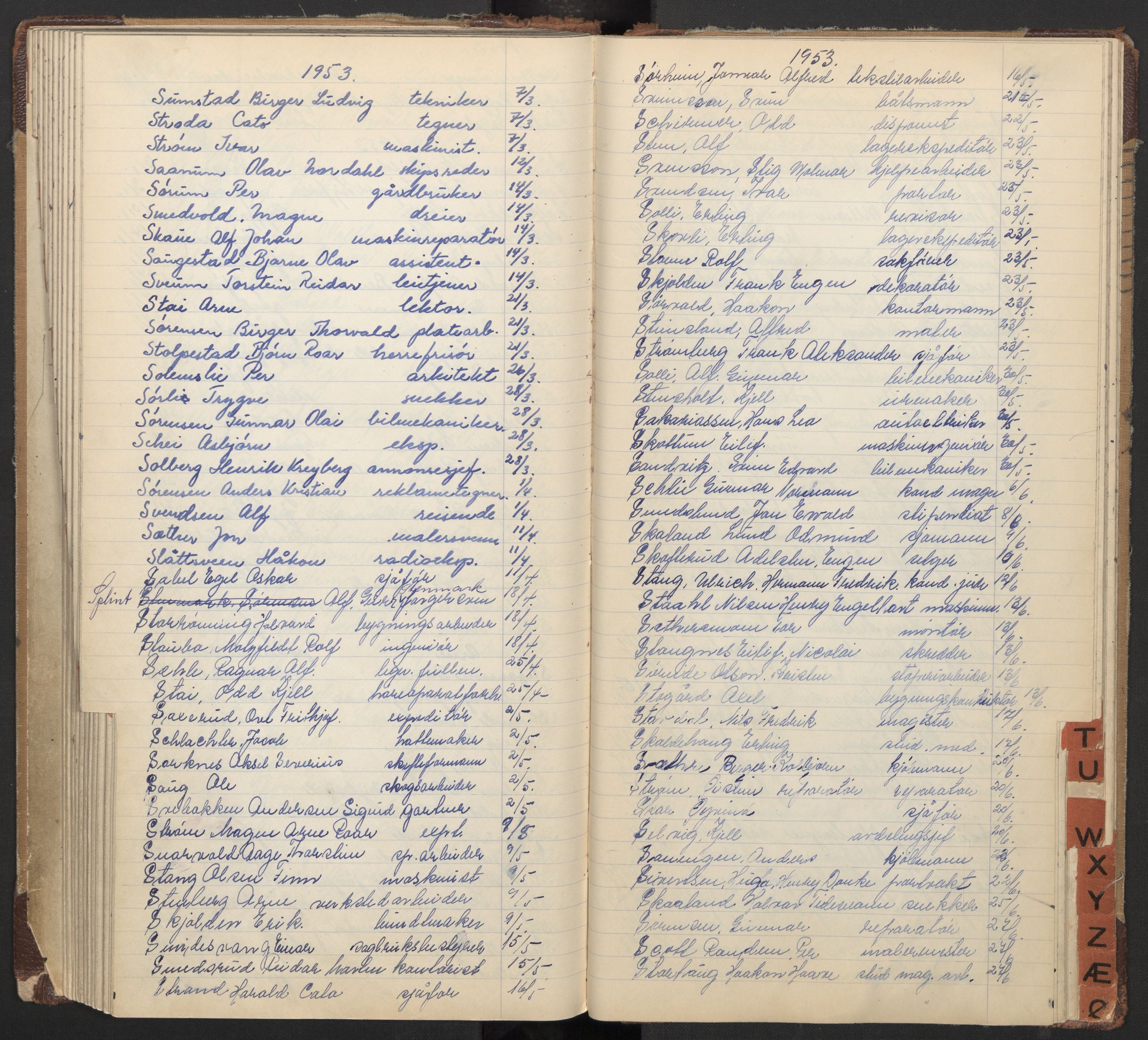 Oslo byfogd avd. I, AV/SAO-A-10220/L/La/L0008: Vigselsregister, 1951-1954, p. 127