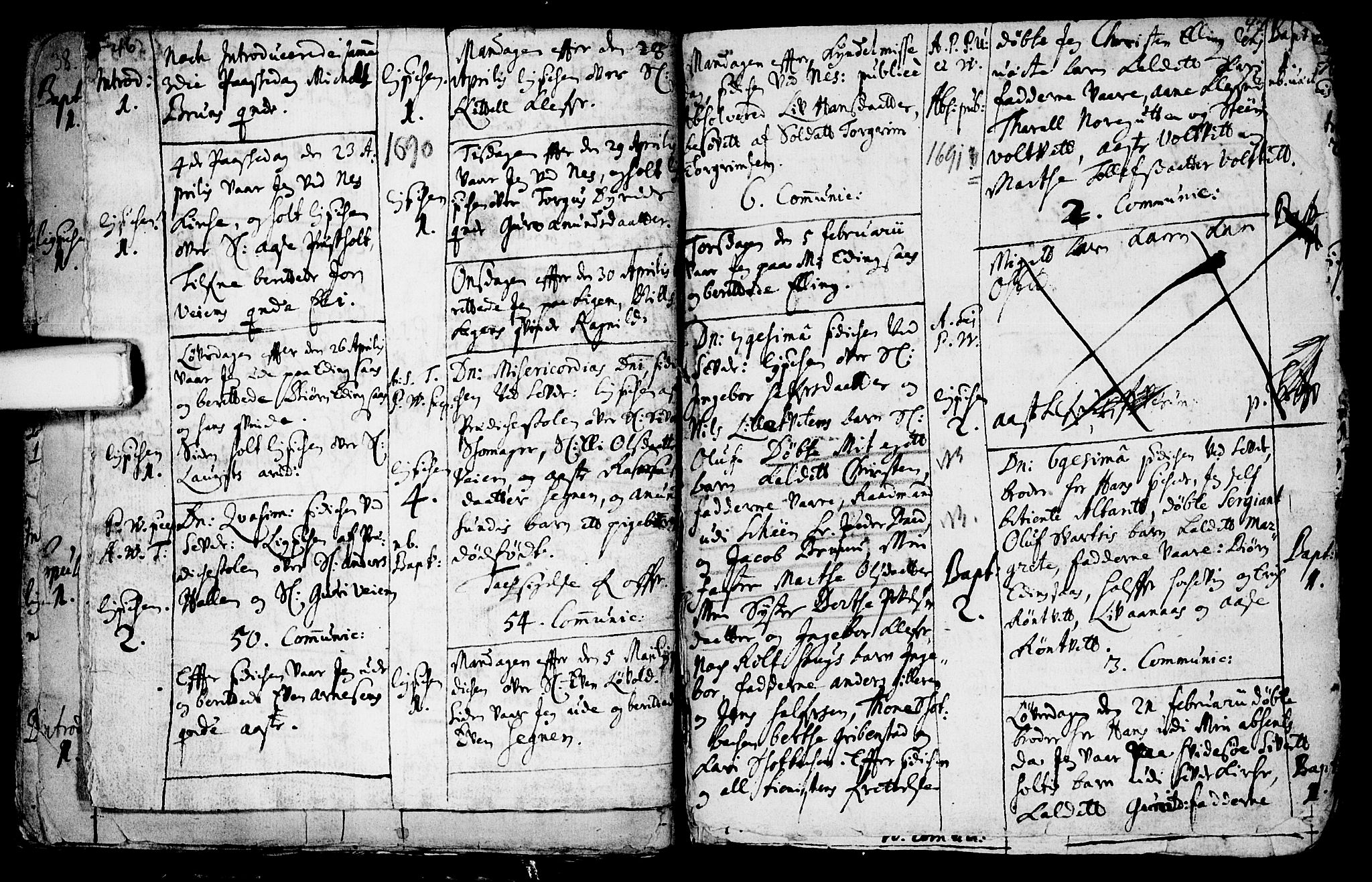 Sauherad kirkebøker, SAKO/A-298/F/Fa/L0002: Parish register (official) no. I 2, 1681-1720, p. 46-47