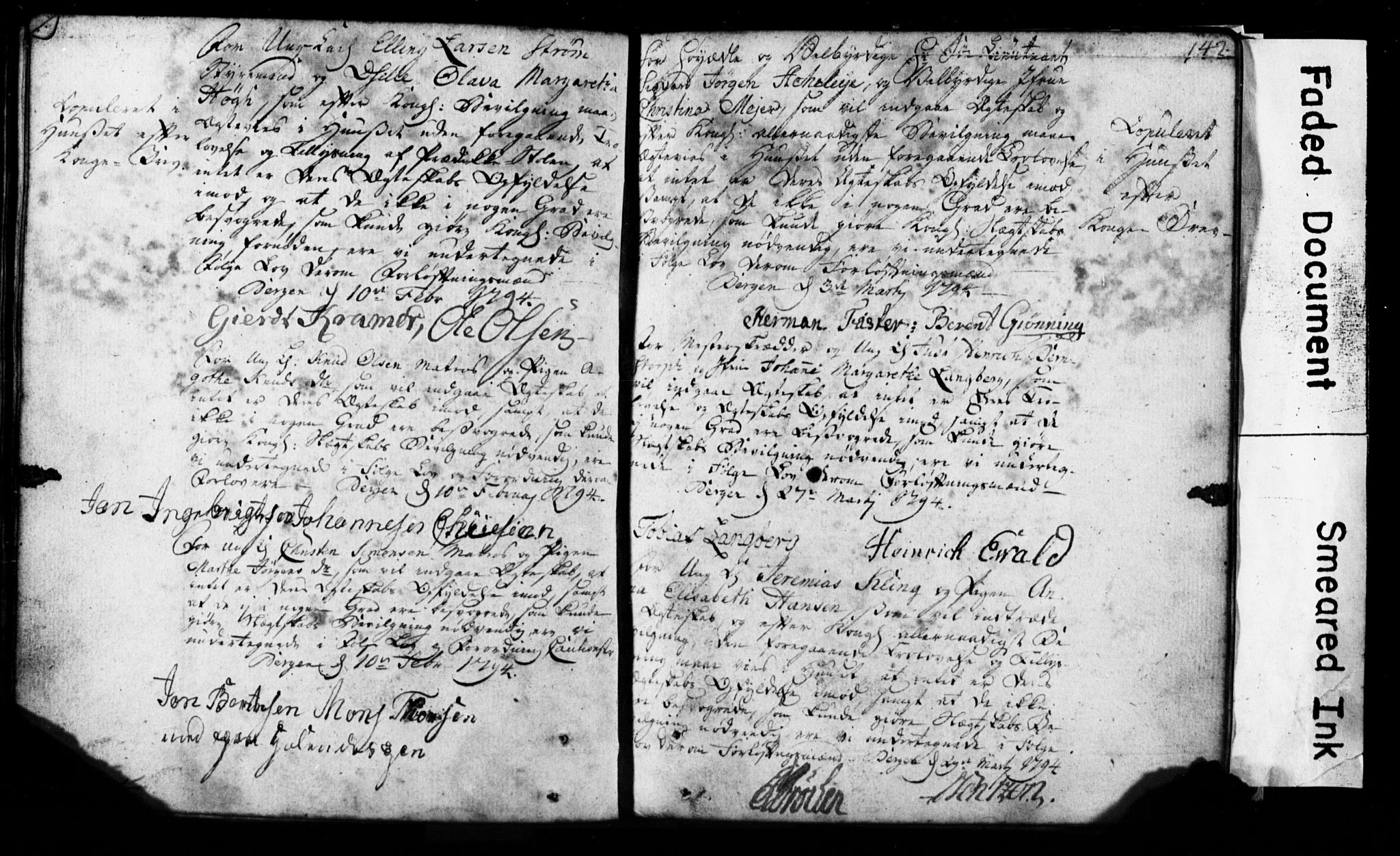 Korskirken sokneprestembete, AV/SAB-A-76101: Best man's statements no. II.5.1, 1776-1816, p. 142