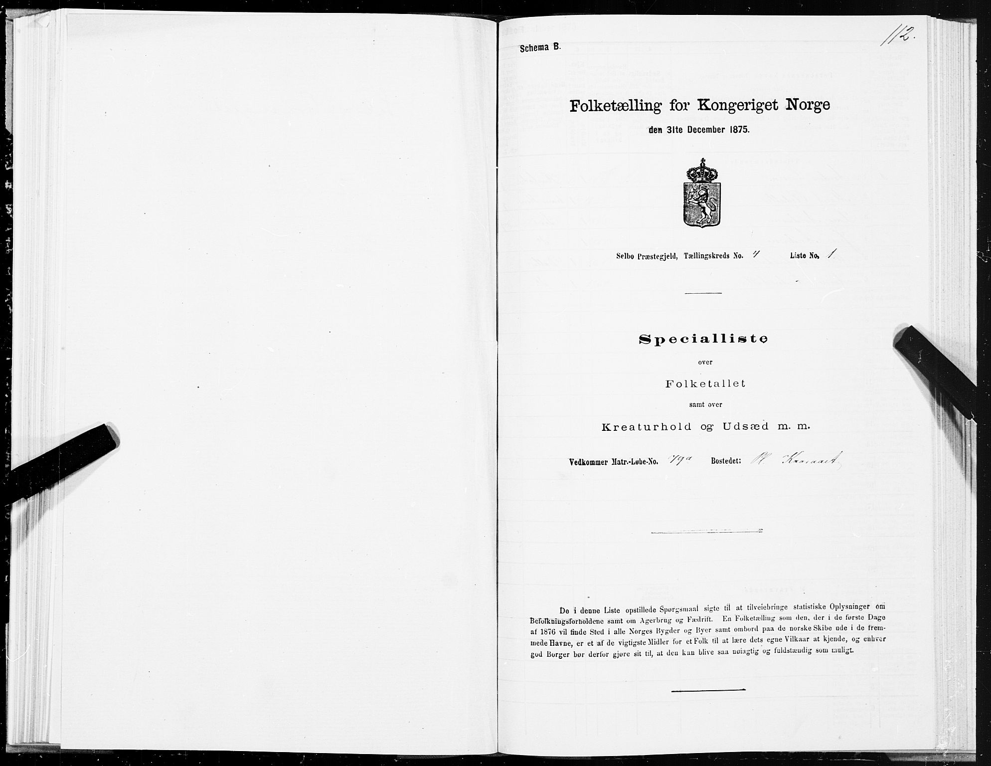 SAT, 1875 census for 1664P Selbu, 1875, p. 2112