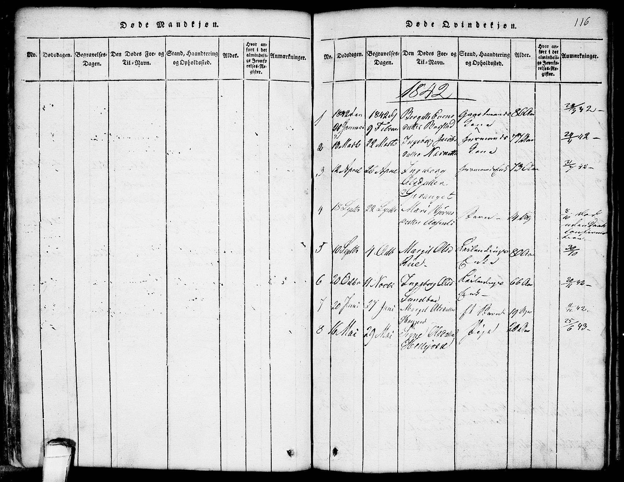 Seljord kirkebøker, SAKO/A-20/G/Gb/L0002: Parish register (copy) no. II 2, 1815-1854, p. 116
