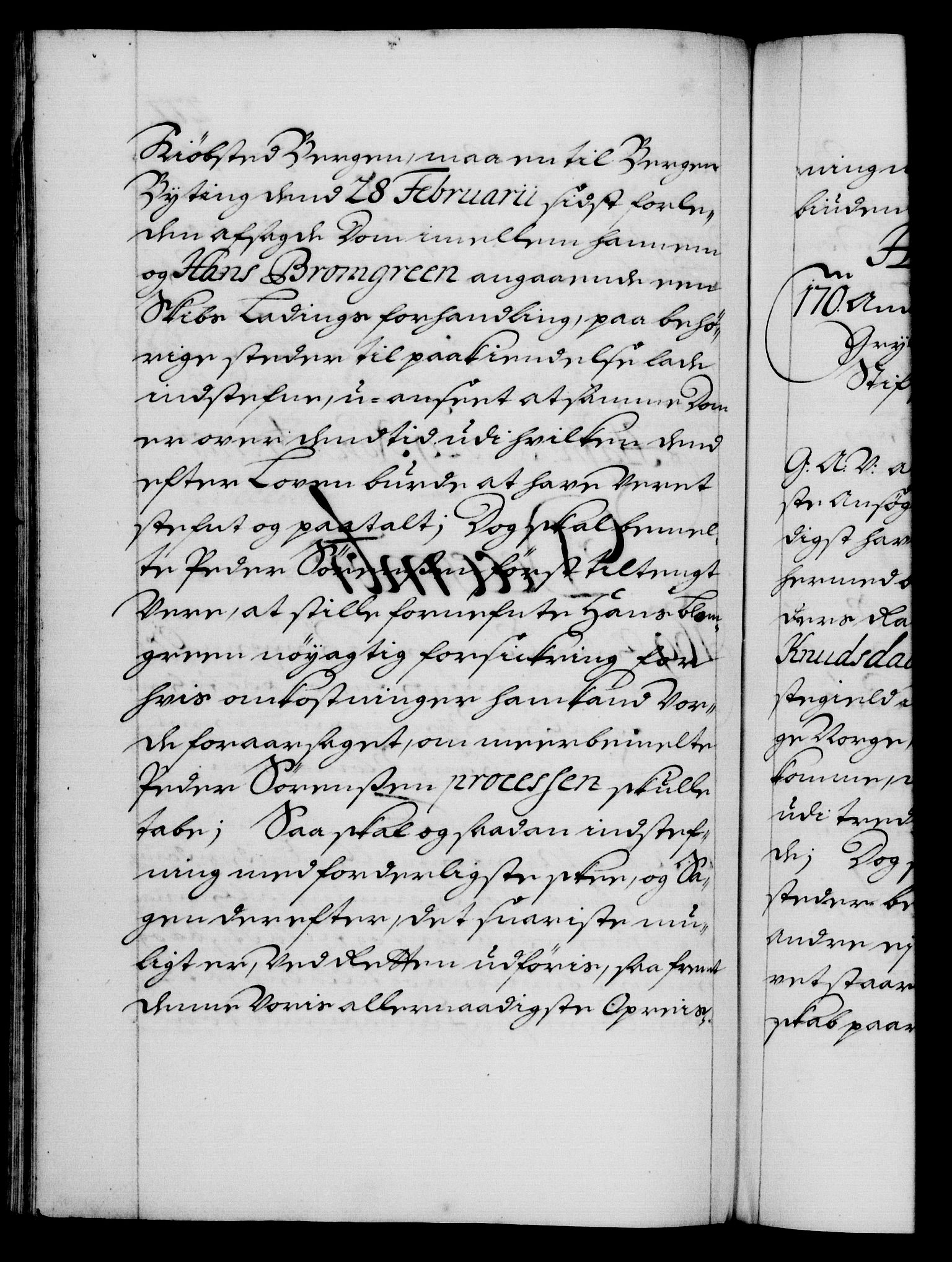 Danske Kanselli 1572-1799, RA/EA-3023/F/Fc/Fca/Fcaa/L0018: Norske registre, 1699-1703, p. 277b