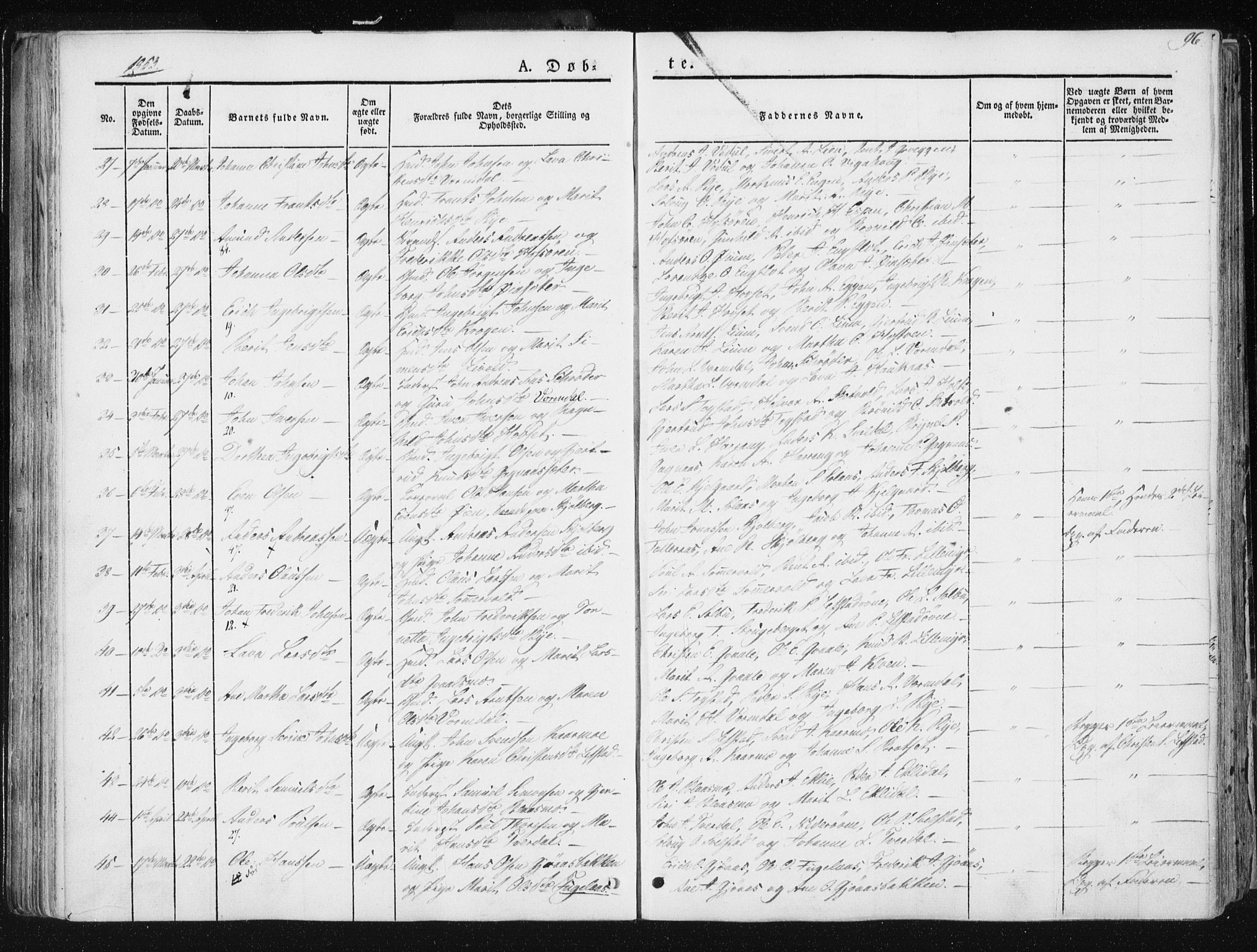 Ministerialprotokoller, klokkerbøker og fødselsregistre - Sør-Trøndelag, AV/SAT-A-1456/668/L0805: Parish register (official) no. 668A05, 1840-1853, p. 96