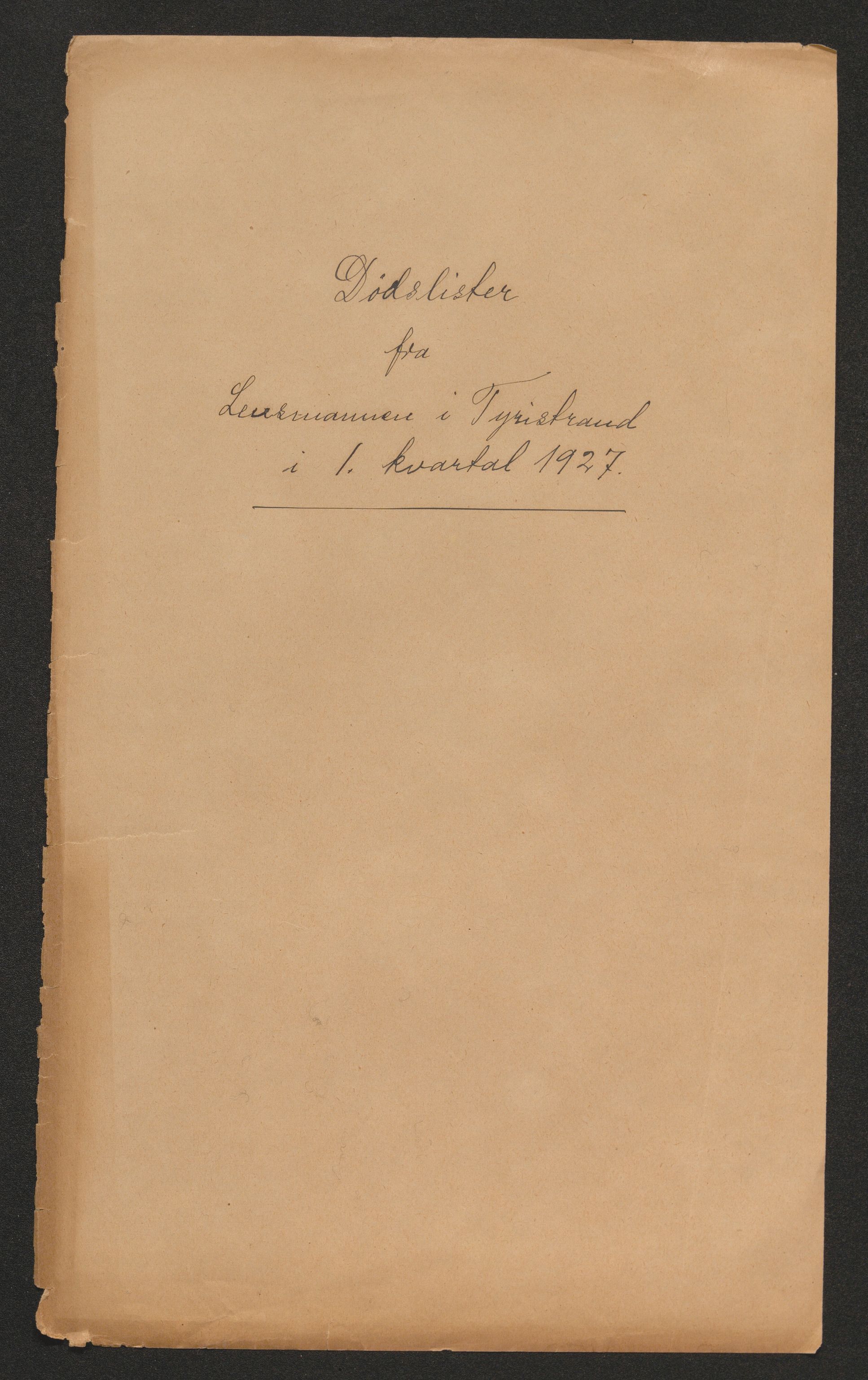 Ringerike sorenskriveri, AV/SAKO-A-105/H/Ha/Hab/L0023: Dødsfallslister Tyristrand, 1920-1931