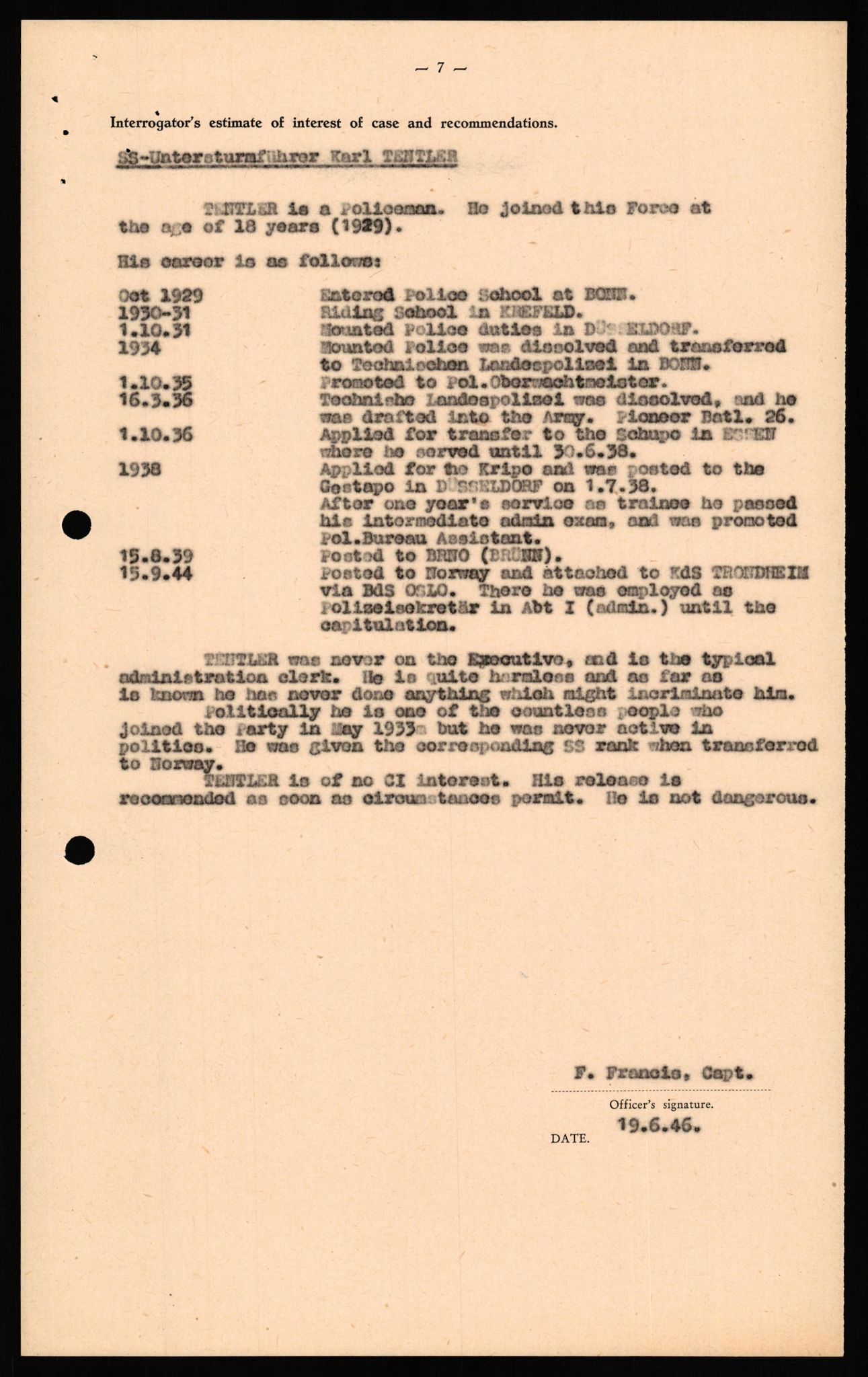 Forsvaret, Forsvarets overkommando II, AV/RA-RAFA-3915/D/Db/L0033: CI Questionaires. Tyske okkupasjonsstyrker i Norge. Tyskere., 1945-1946, p. 420