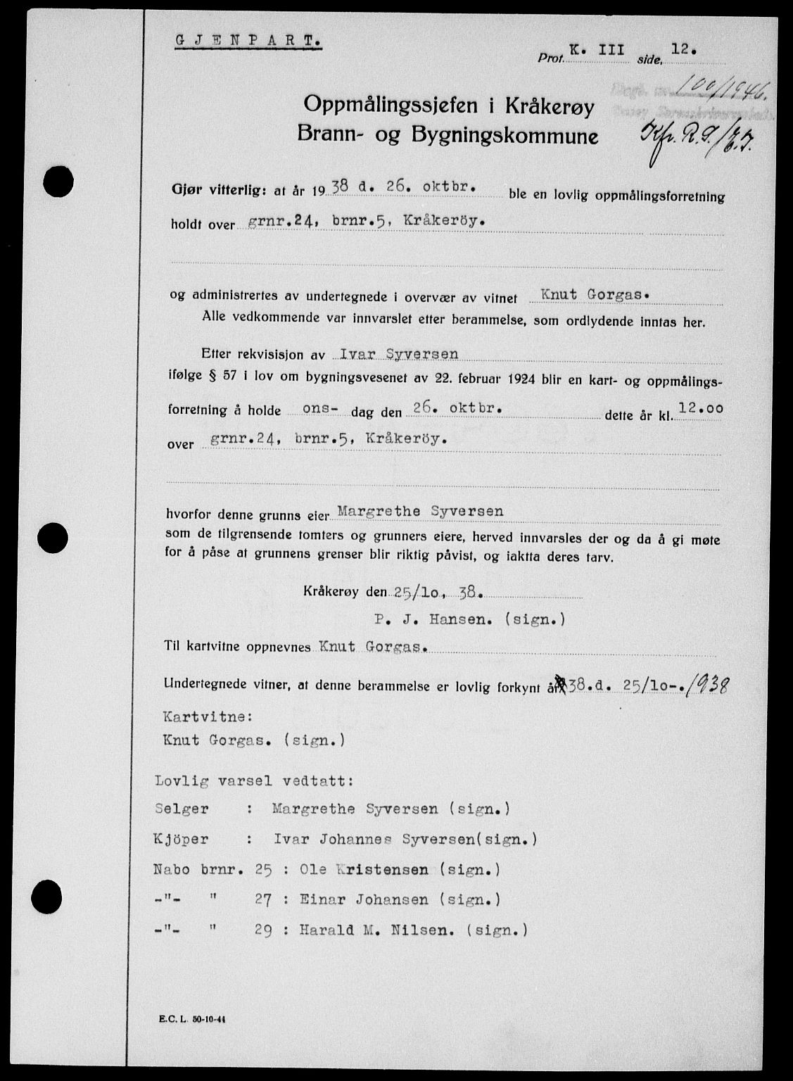 Onsøy sorenskriveri, SAO/A-10474/G/Ga/Gab/L0015: Mortgage book no. II A-15, 1945-1946, Diary no: : 100/1946