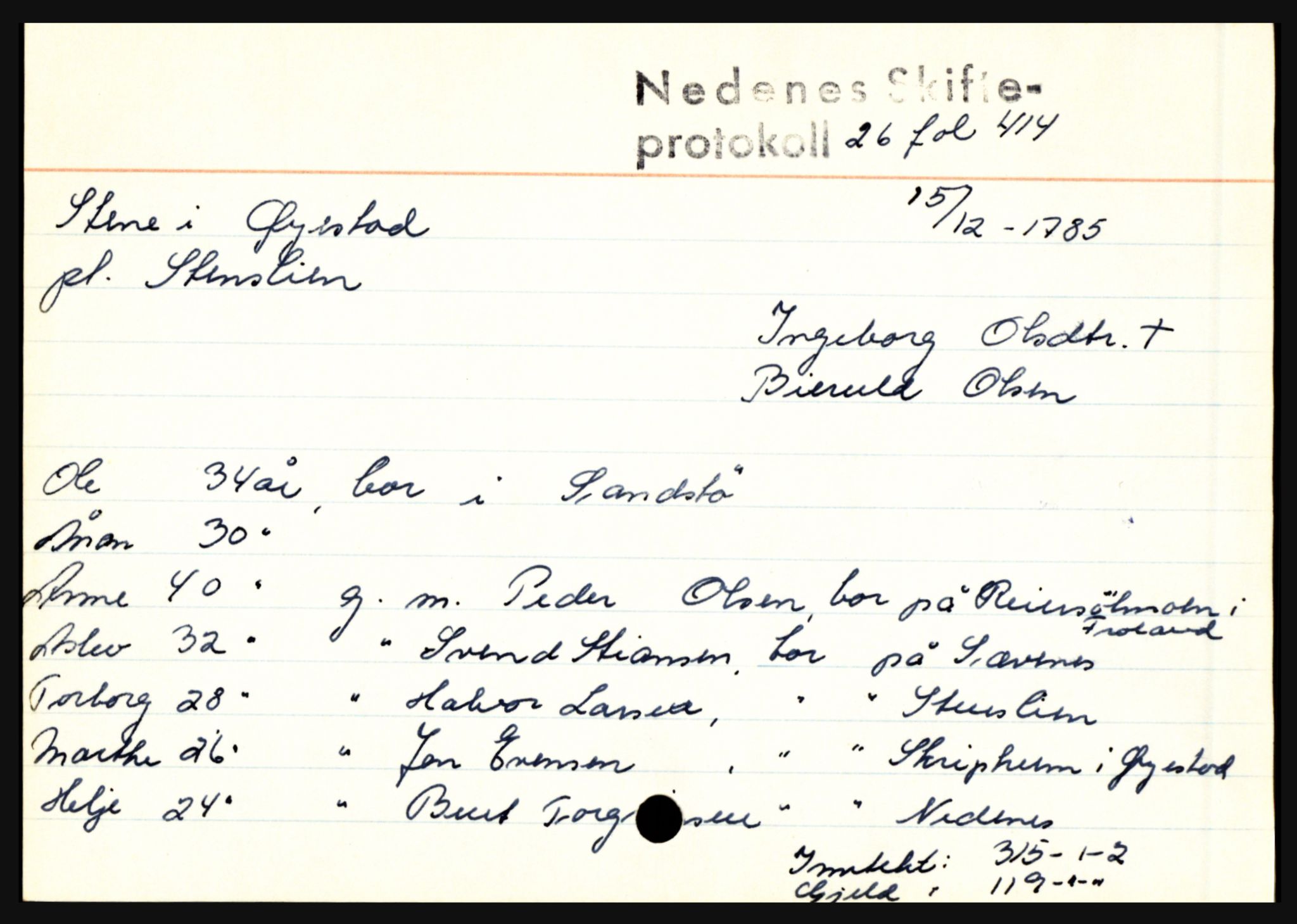 Nedenes sorenskriveri før 1824, AV/SAK-1221-0007/H, p. 28281