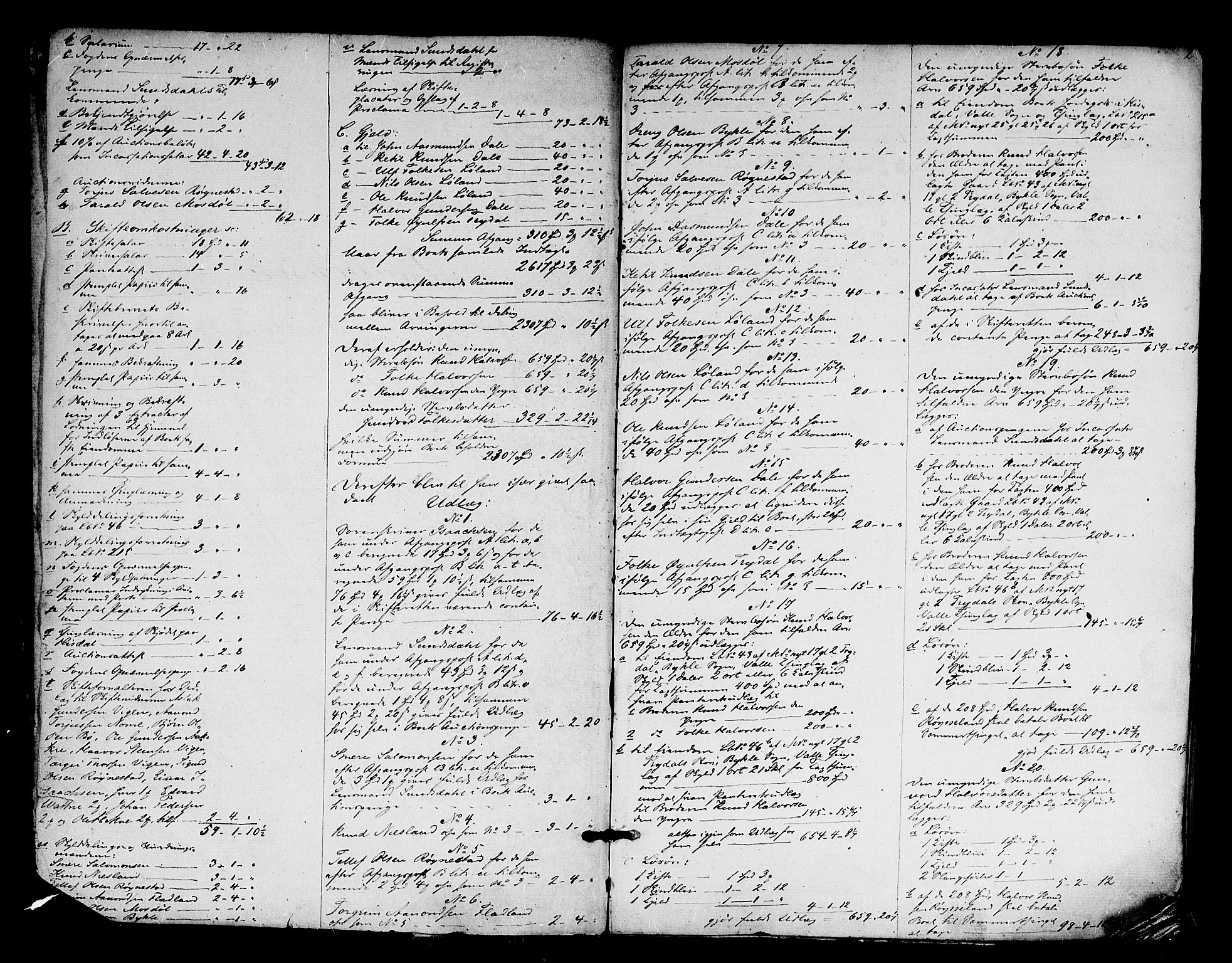 Setesdal sorenskriveri, SAK/1221-0011/H/Hc/L0047: Skifteutlodningsprotokoll nr 1, med register, 1856-1880, p. 1b-2a