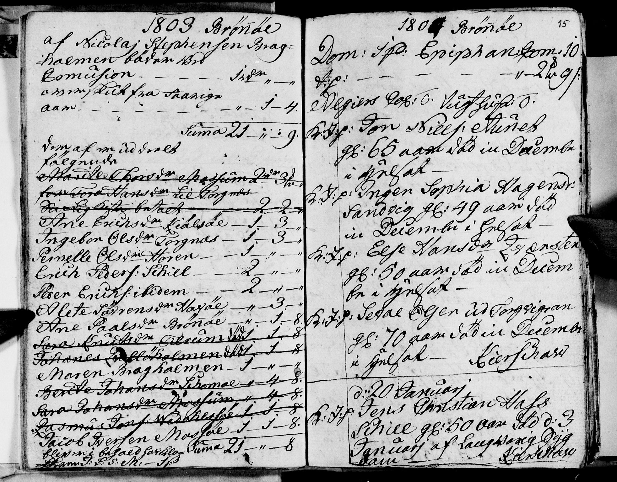 Ministerialprotokoller, klokkerbøker og fødselsregistre - Nordland, SAT/A-1459/813/L0209: Parish register (copy) no. 813C01, 1803-1821, p. 15
