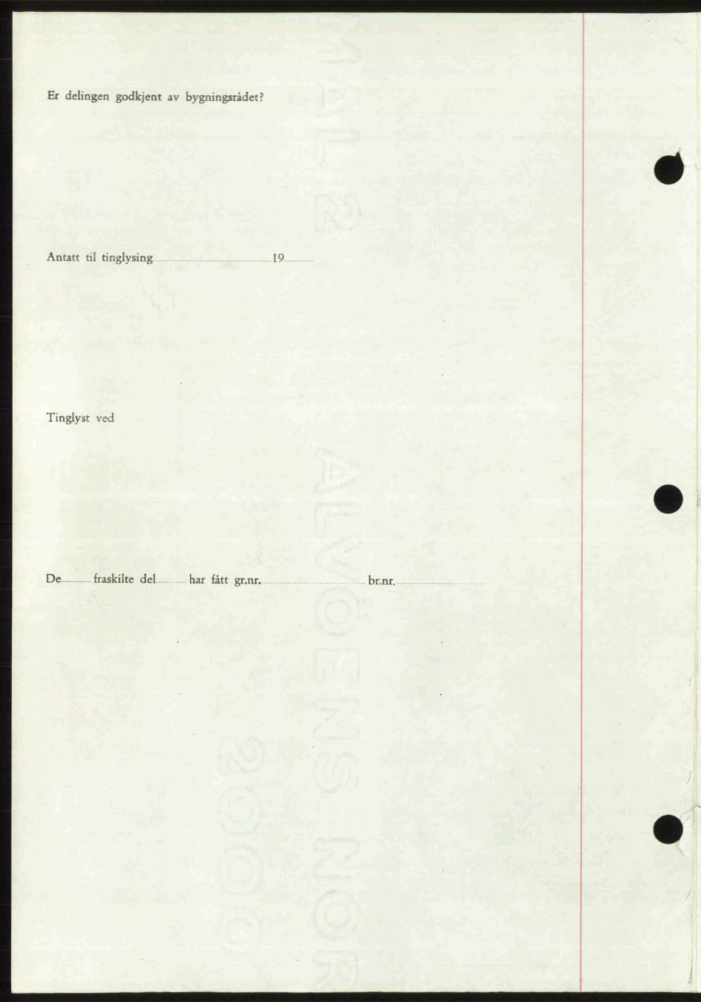 Toten tingrett, SAH/TING-006/H/Hb/Hbc/L0020: Mortgage book no. Hbc-20, 1948-1948, Diary no: : 3499/1948